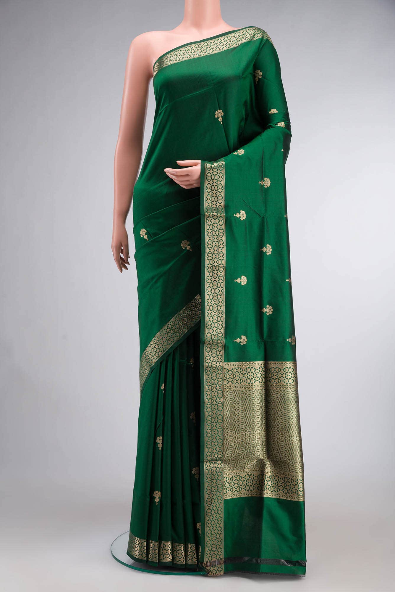 Green Banarasi Katan Silk Saree
