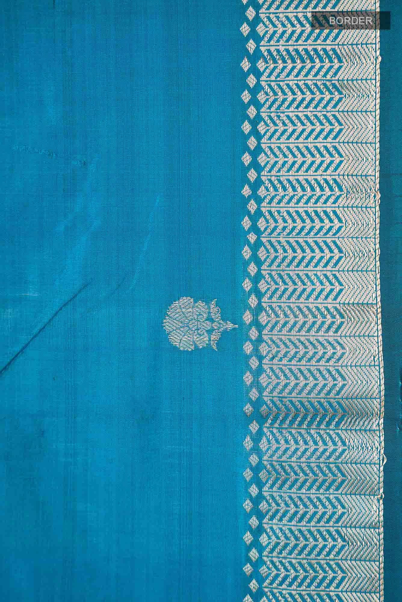 Blue Banarasi Katan Silk Saree