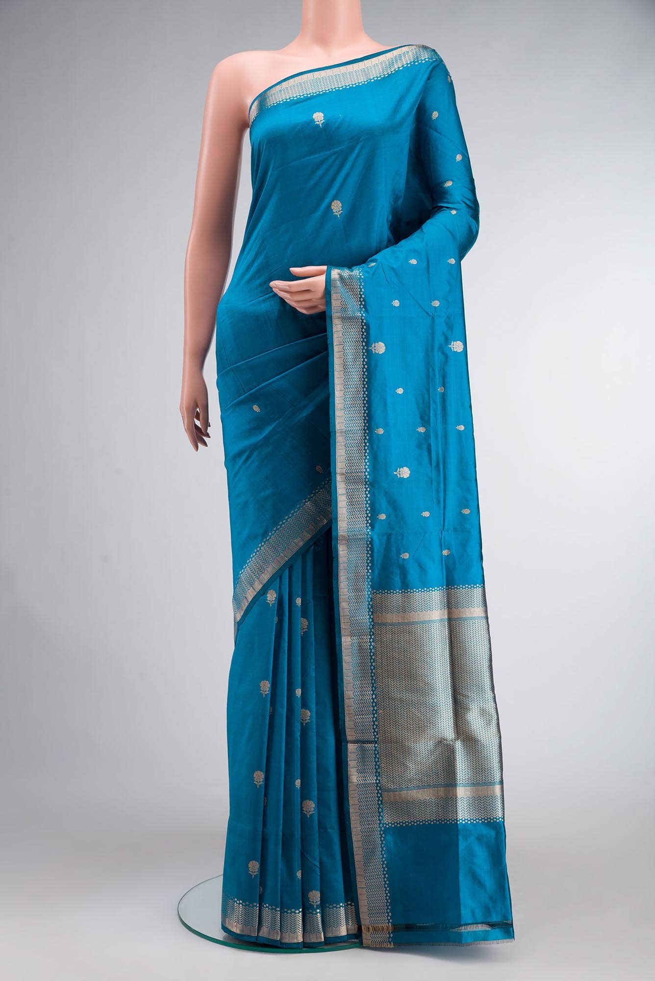Blue Banarasi Katan Silk Saree