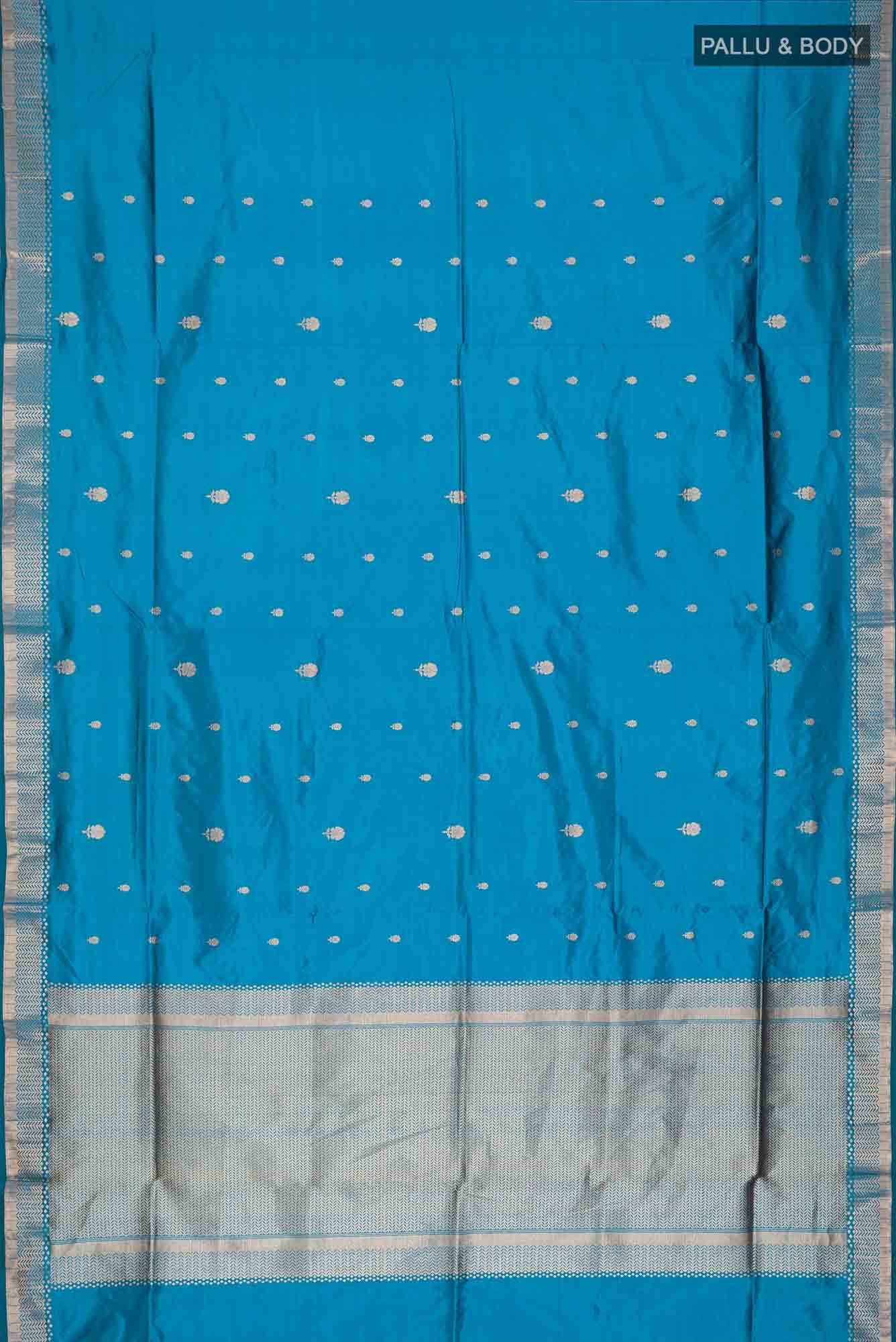 Blue Banarasi Katan Silk Saree