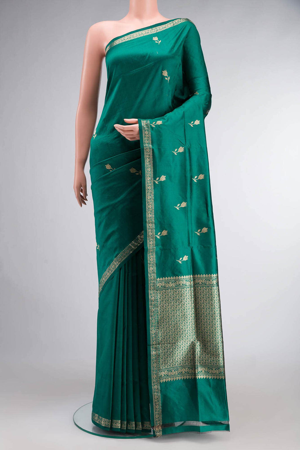 Green Banarasi Katan Silk Saree