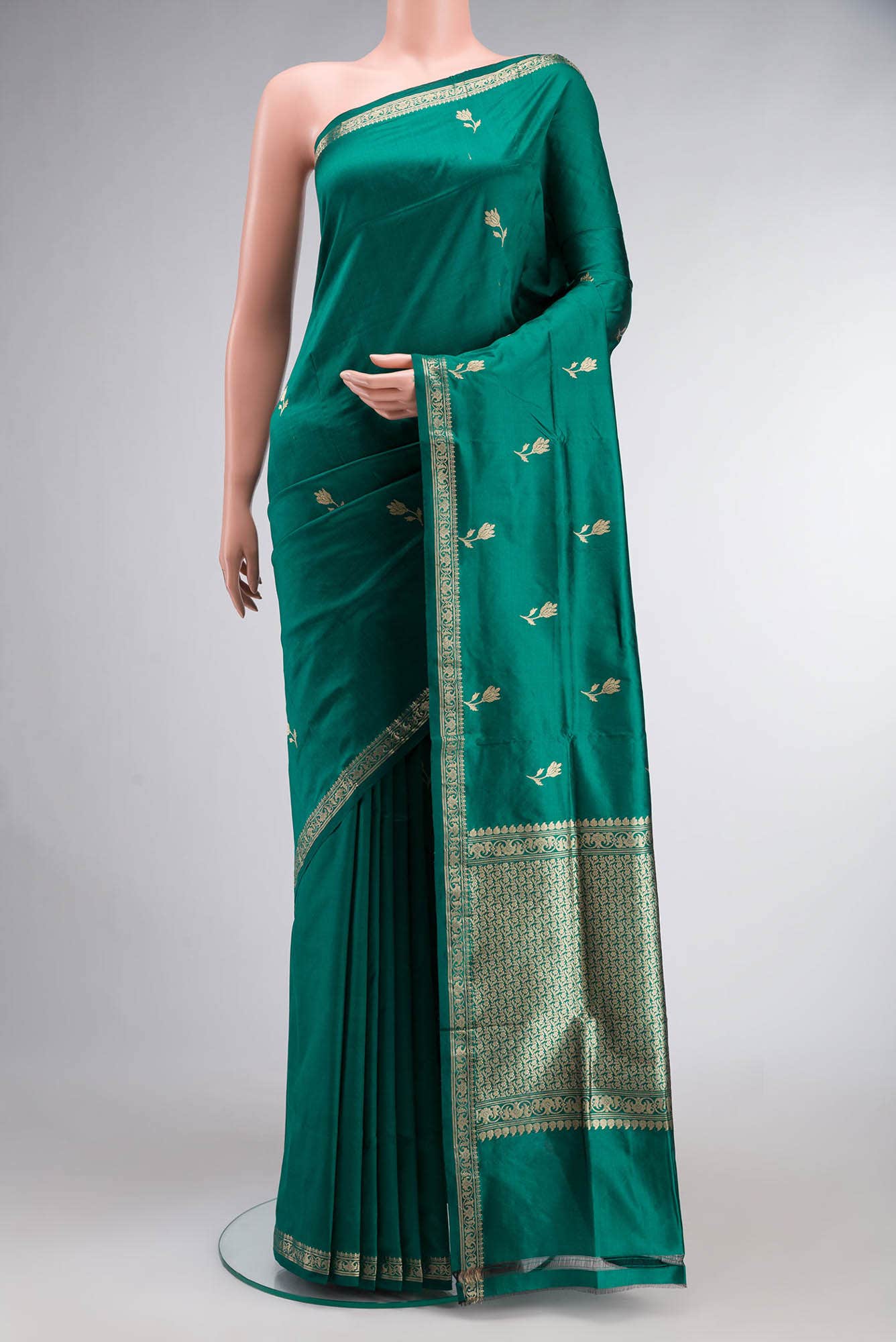 Green Banarasi Katan Silk Saree