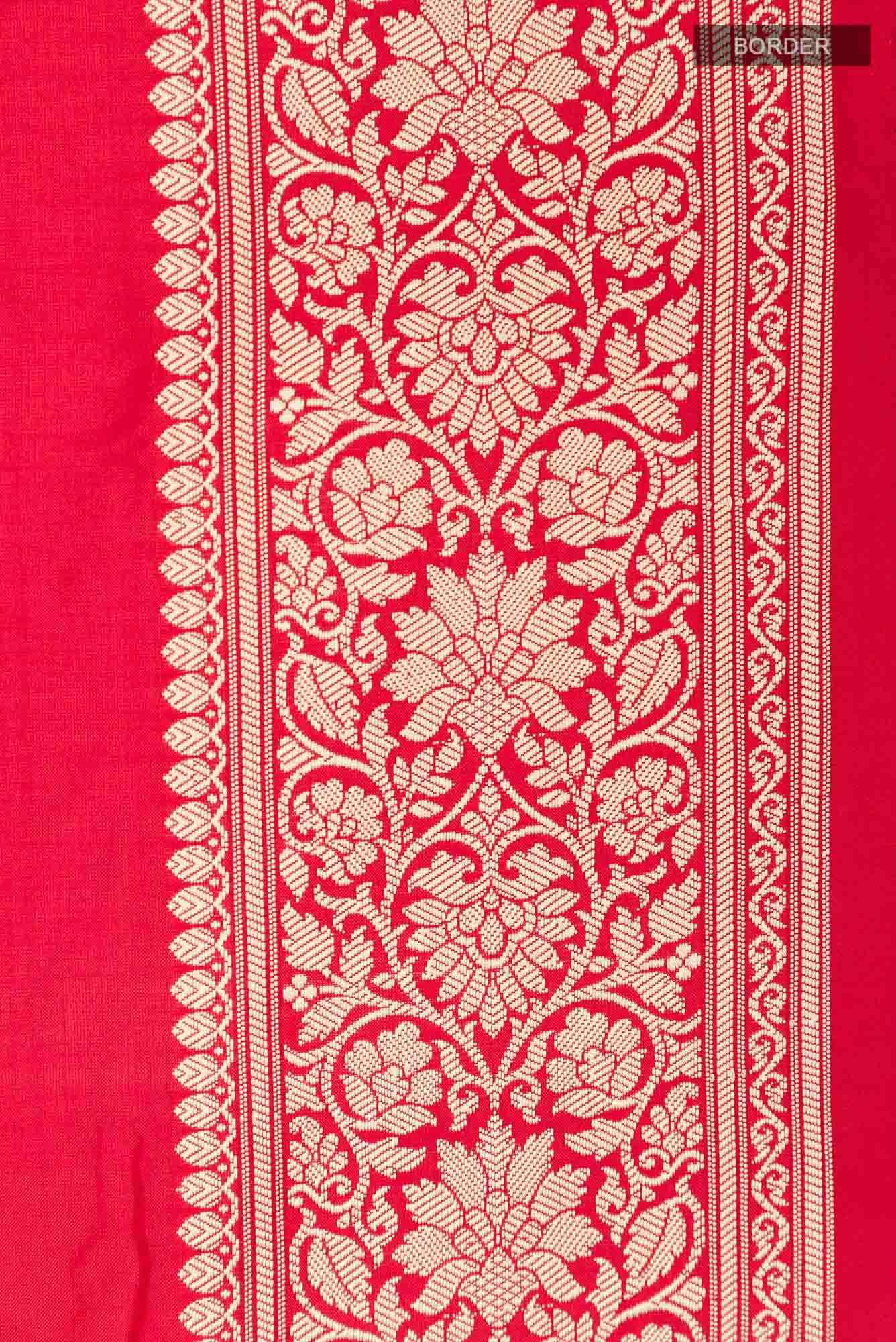 Red Banarasi Katan Silk Saree
