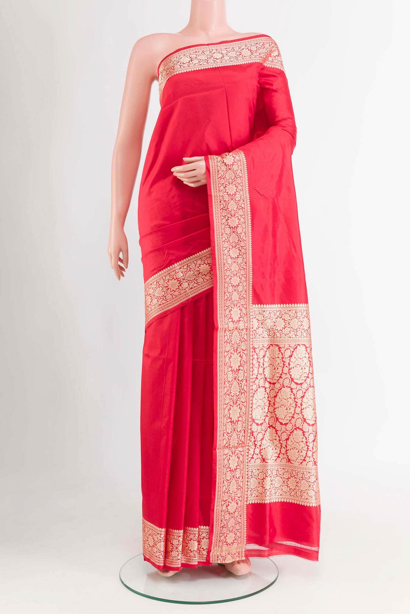 Red Banarasi Katan Silk Saree