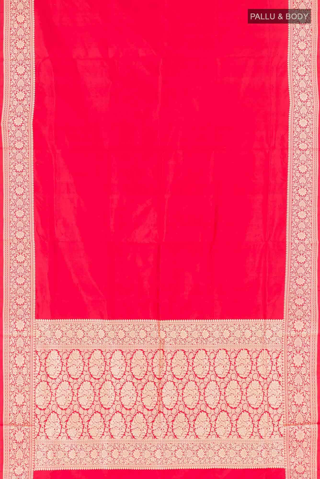 Red Banarasi Katan Silk Saree