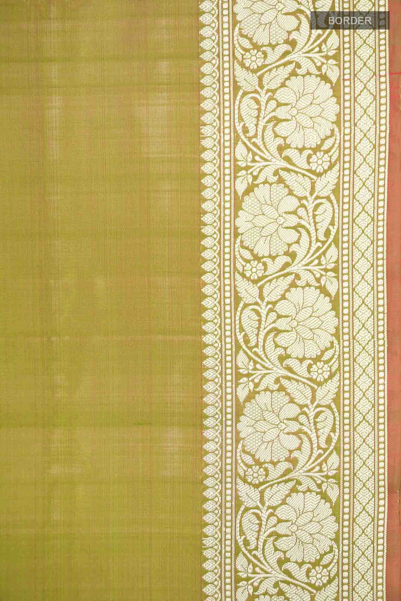 Green Banarasi Katan Silk Saree