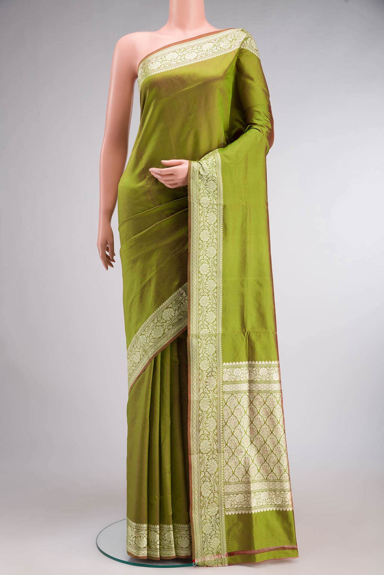 Green Banarasi Katan Silk Saree