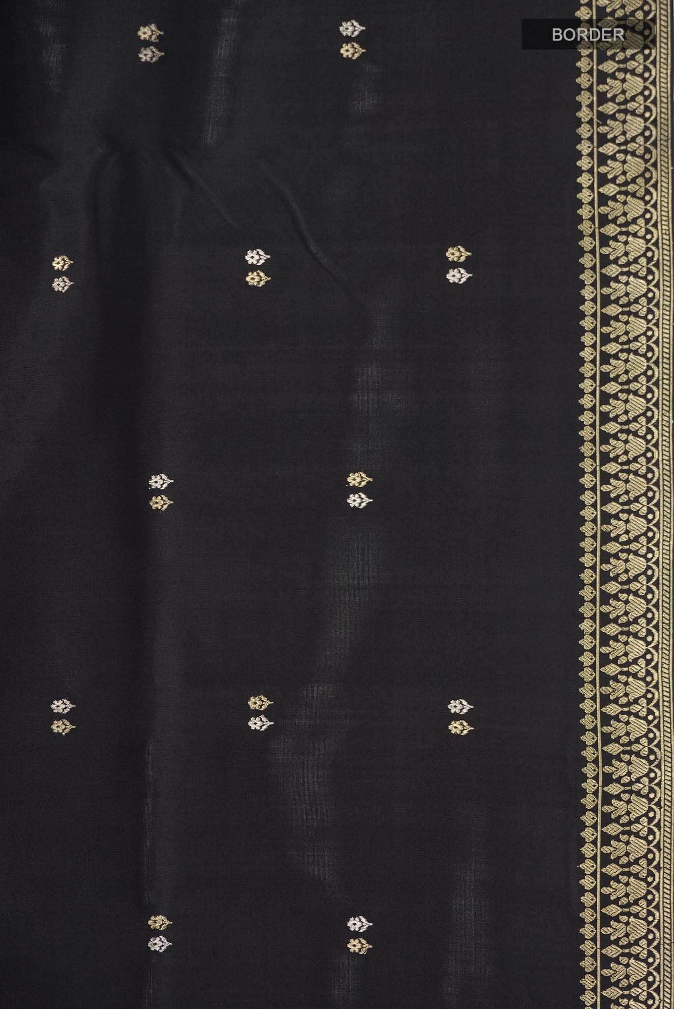 Black Banarasi Katan Silk Saree