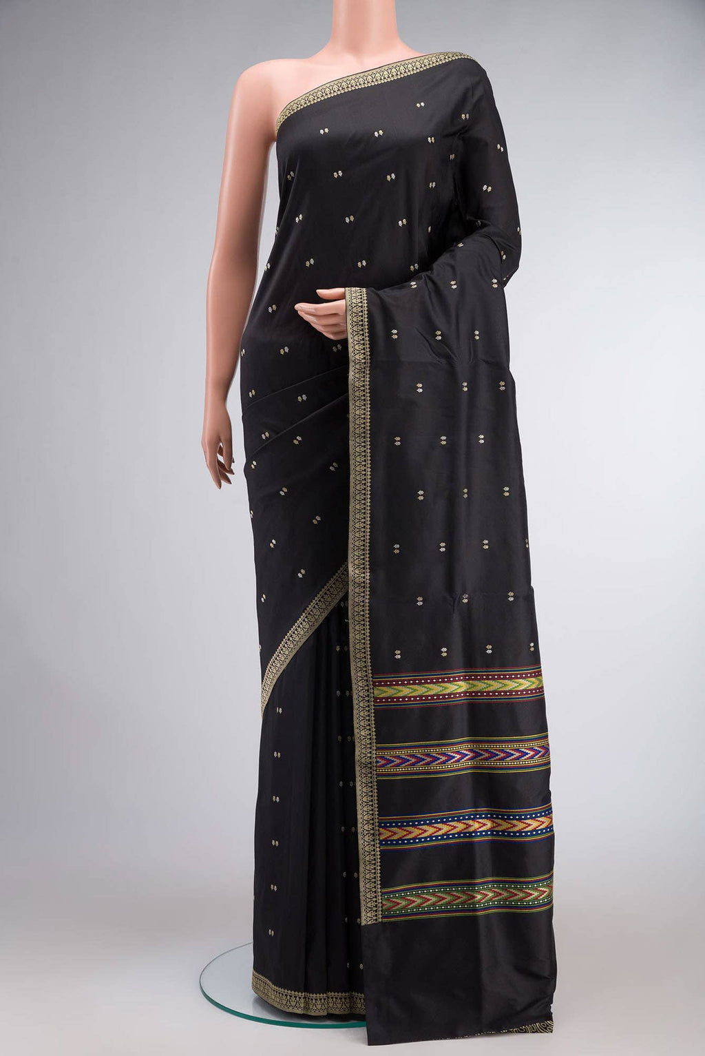 Black Banarasi Katan Silk Saree
