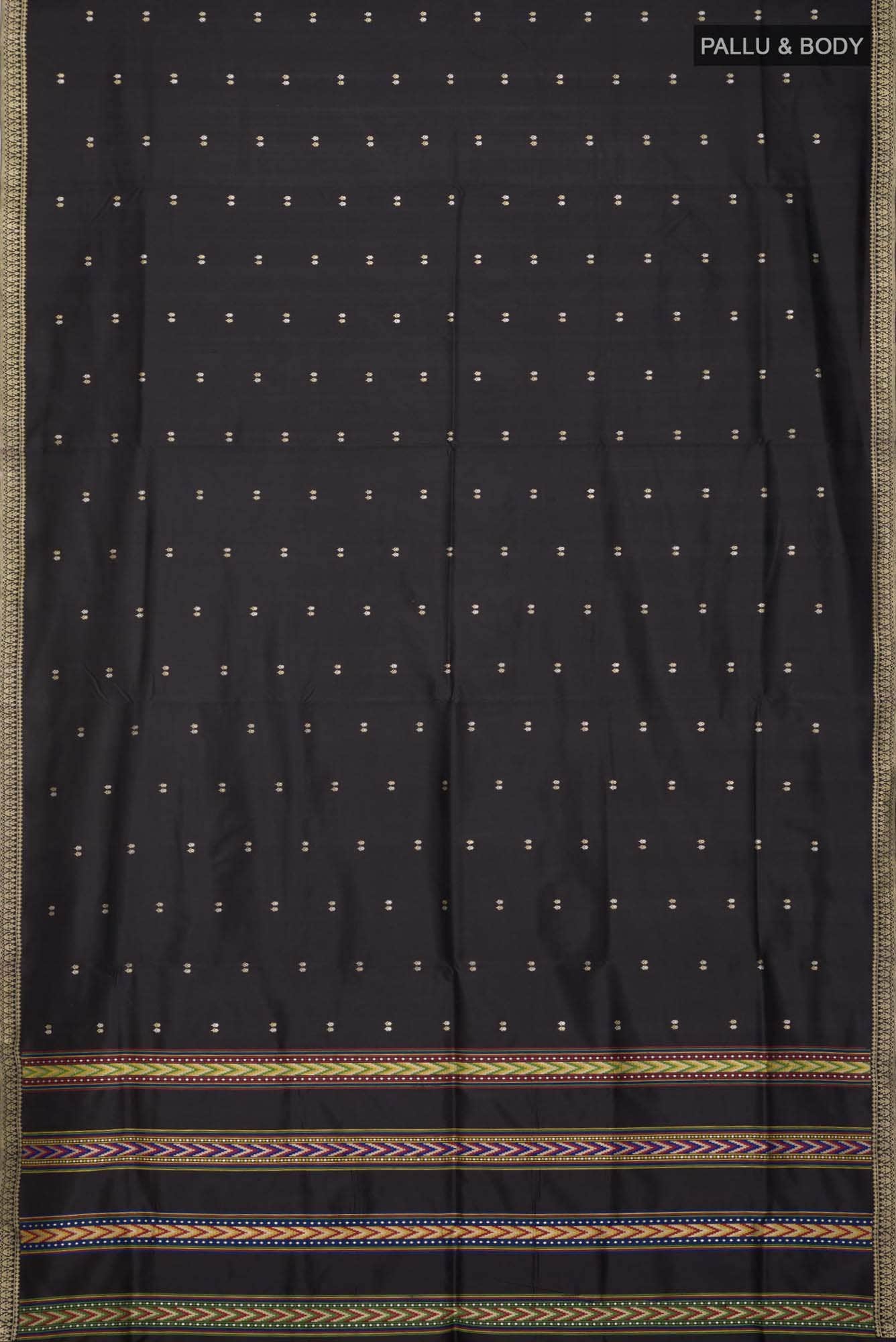 Black Banarasi Katan Silk Saree