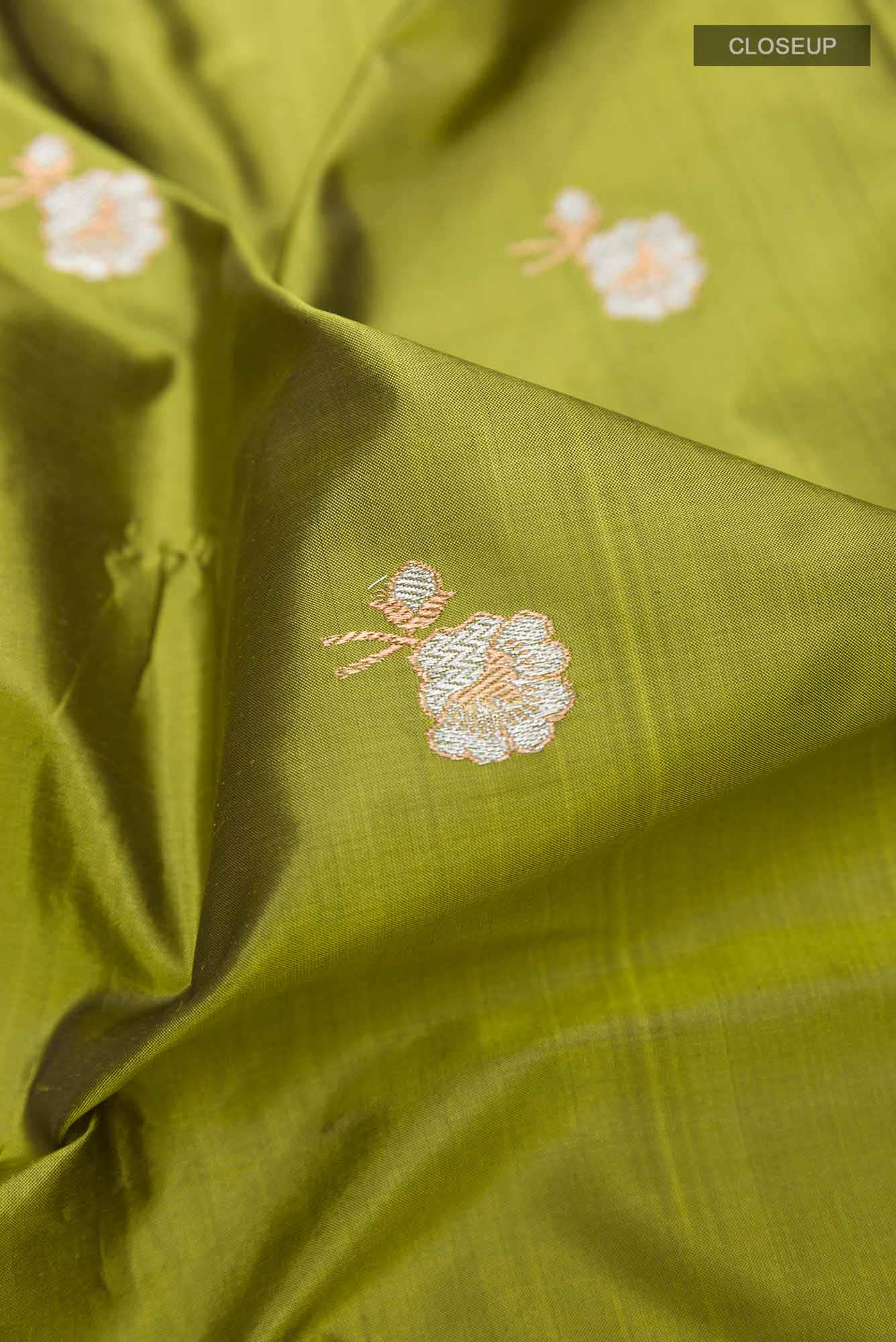 Green Banarasi Katan Silk Saree