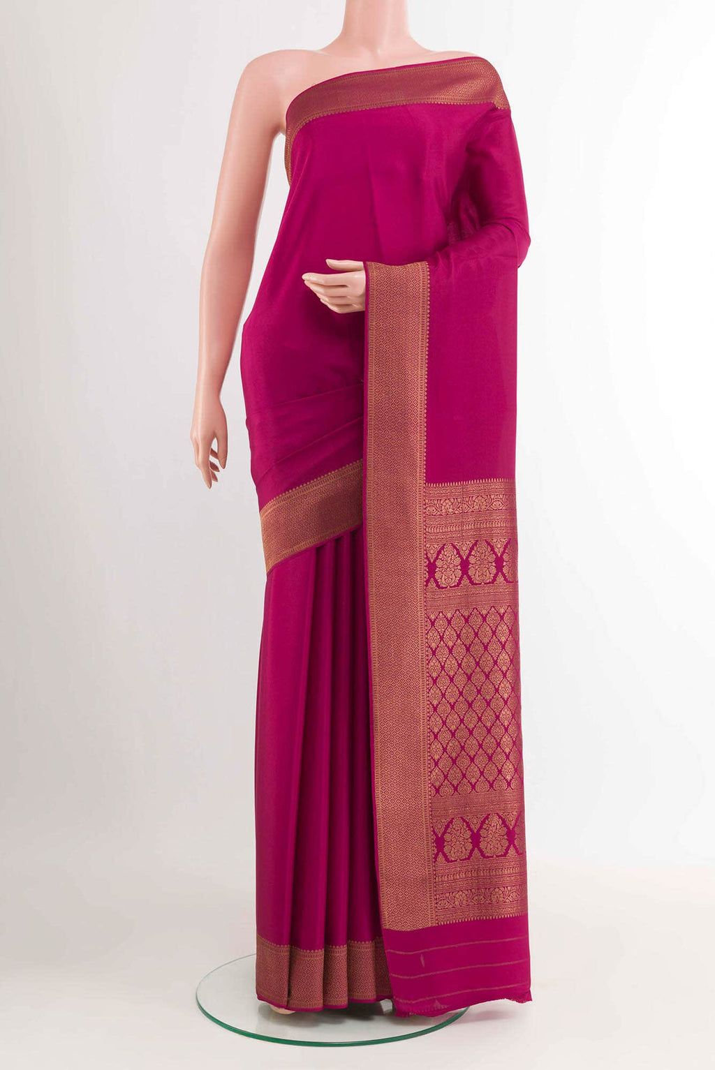Dark Pink Crepe Saree