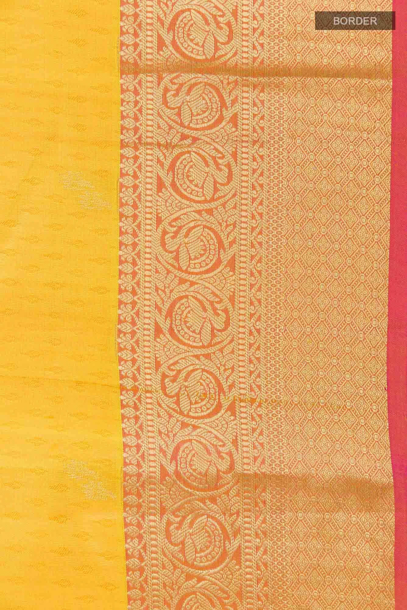 Mustard Kanchipuram Silk Saree