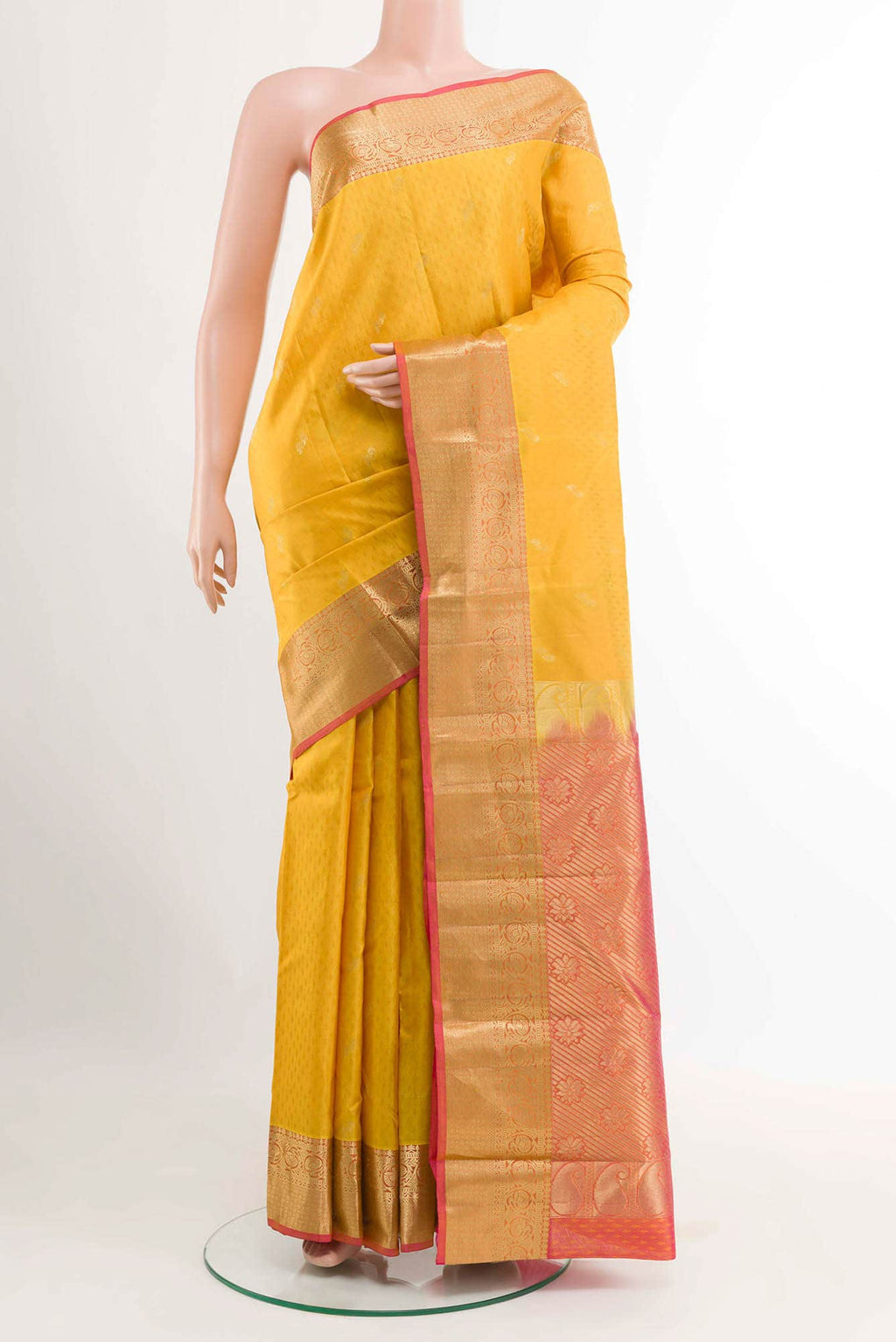 Mustard Kanchipuram Silk Saree