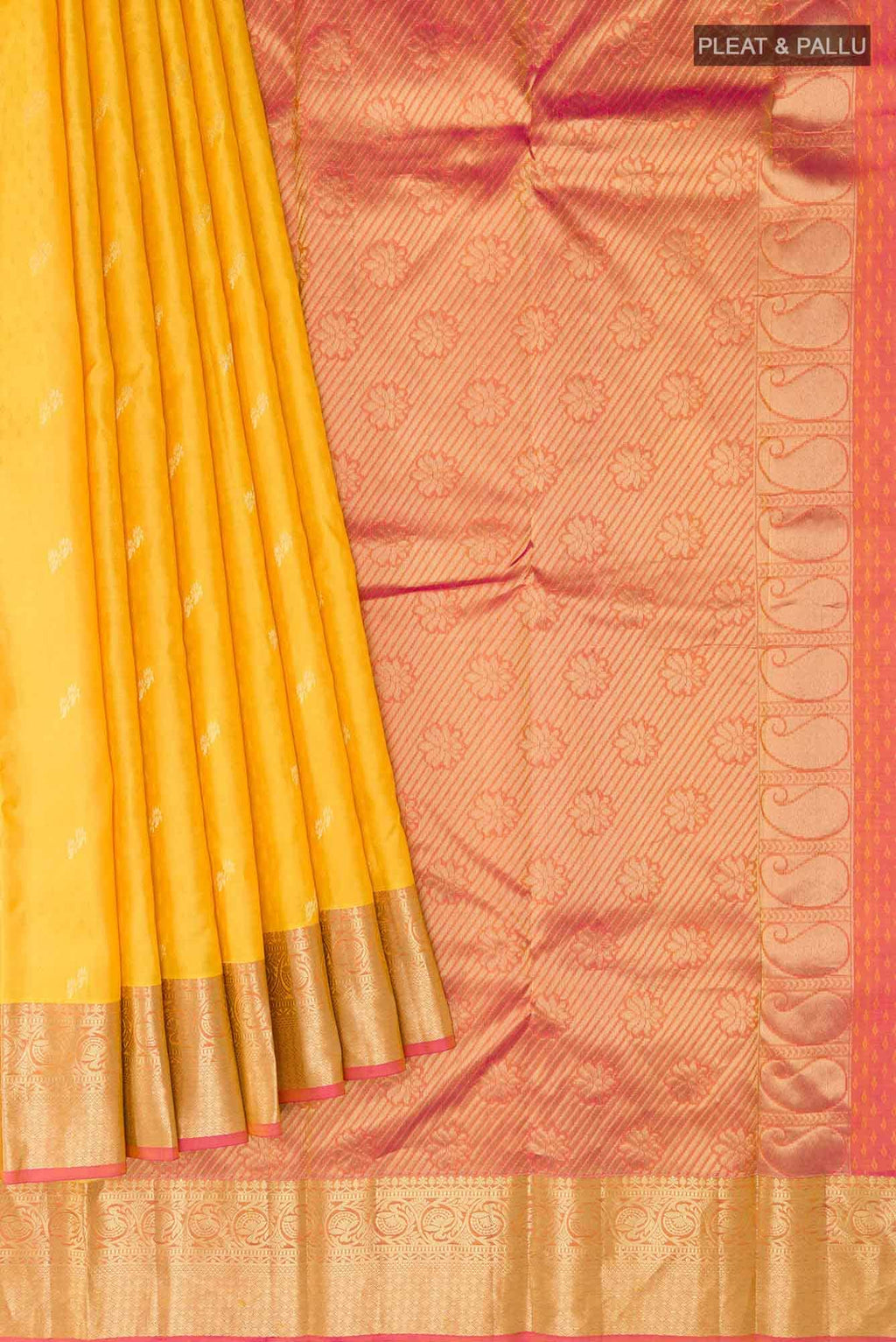 Mustard Kanchipuram Silk Saree
