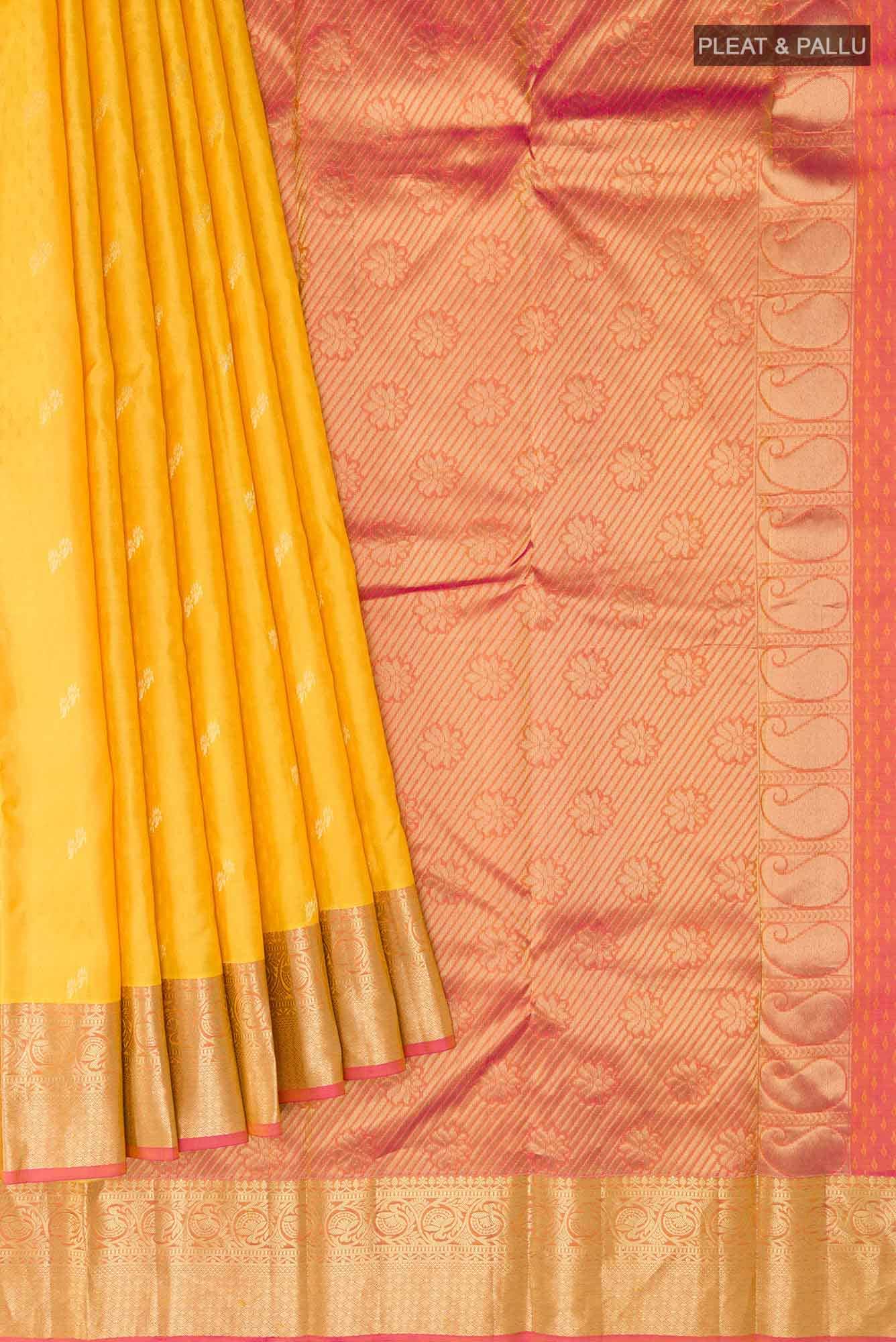 Mustard Kanchipuram Silk Saree