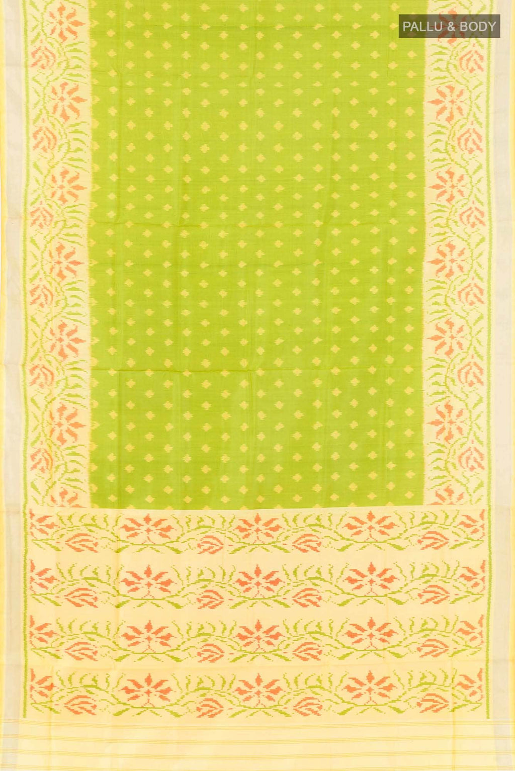 Parrot Green Rajkot Patola Silk Saree