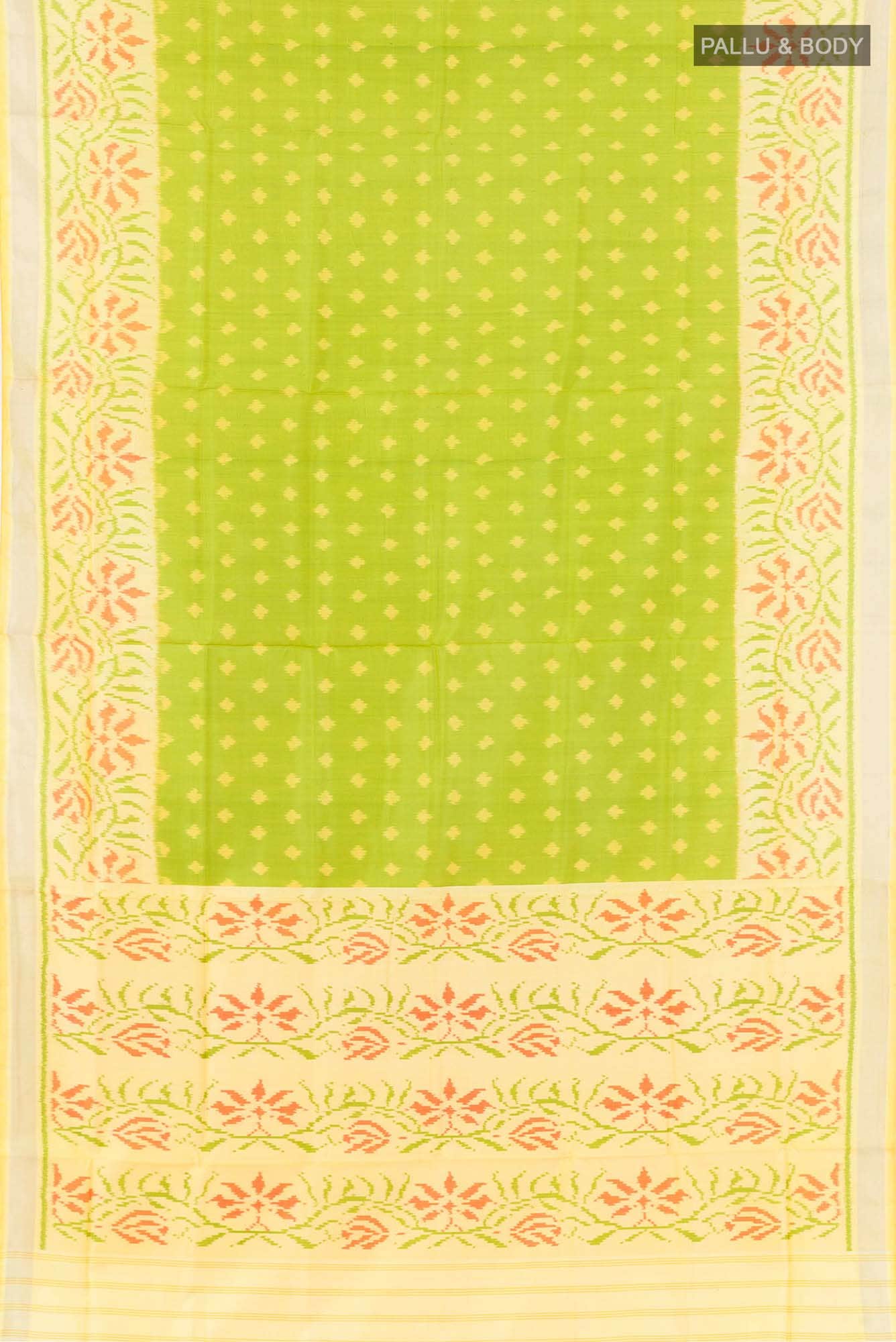 Parrot Green Rajkot Patola Silk Saree