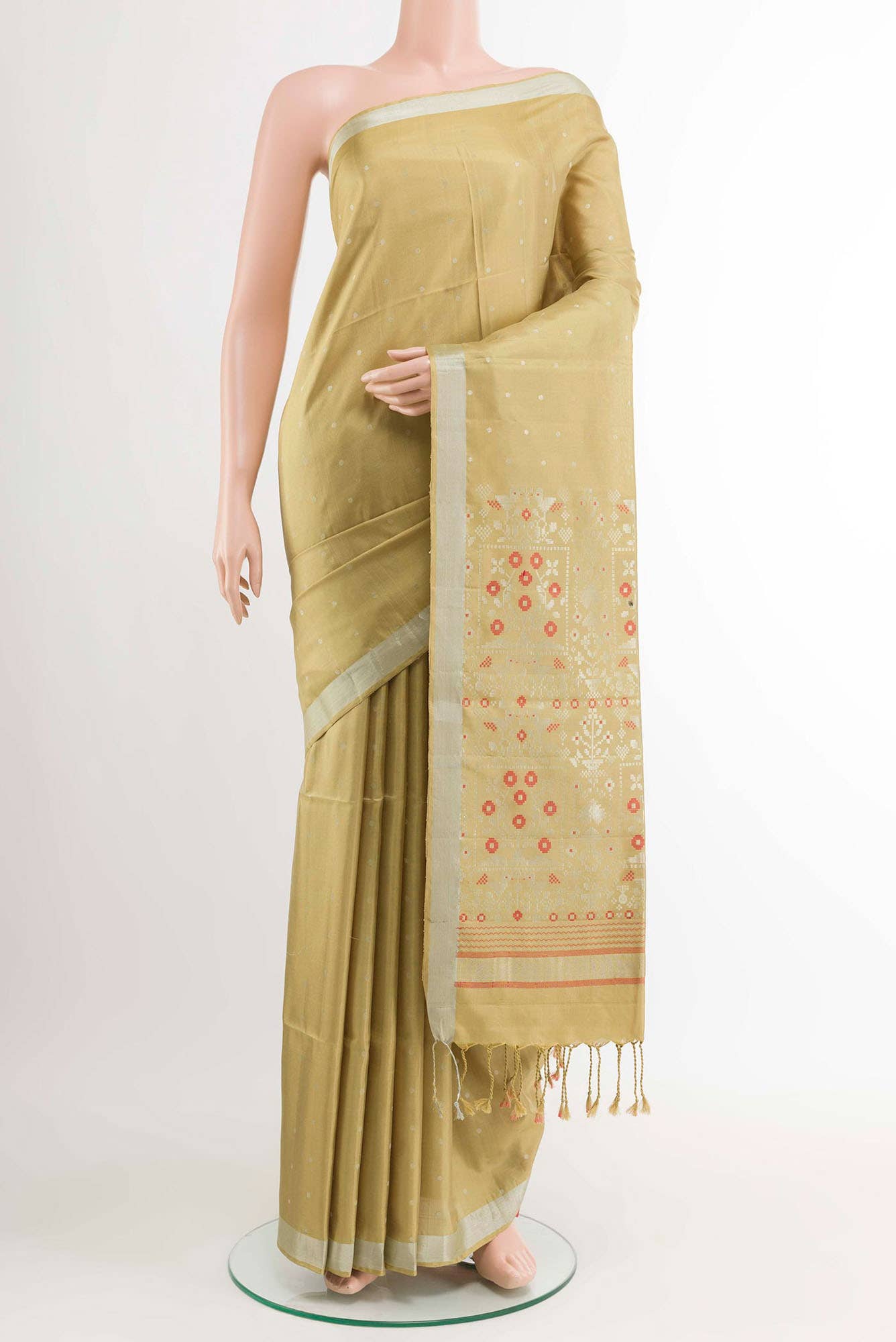 Beige Soft Silk Saree