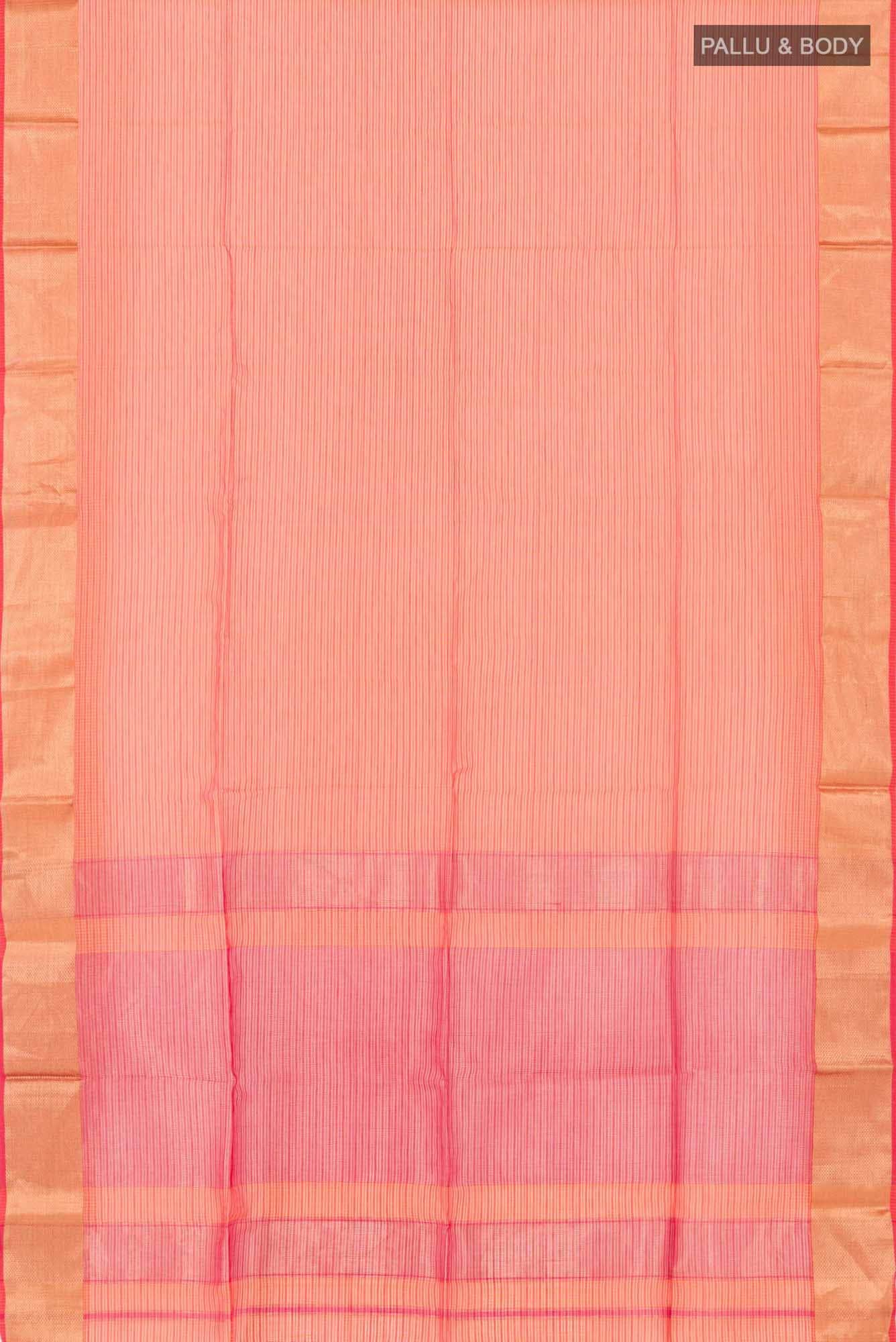 Orange Blended Maheshwari Silk Cotton Saree