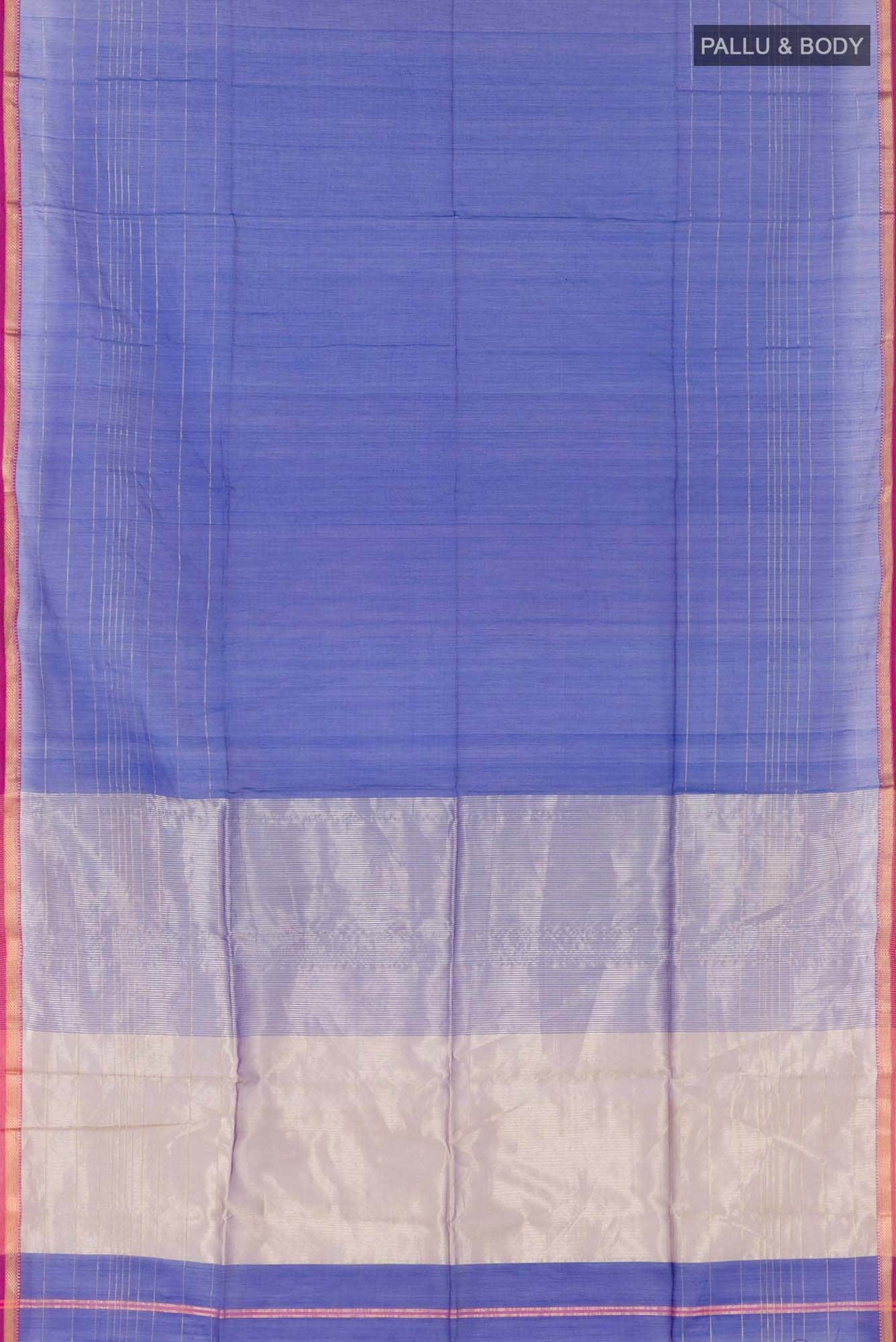 Blue Blended Maheshwari Silk Cotton Saree