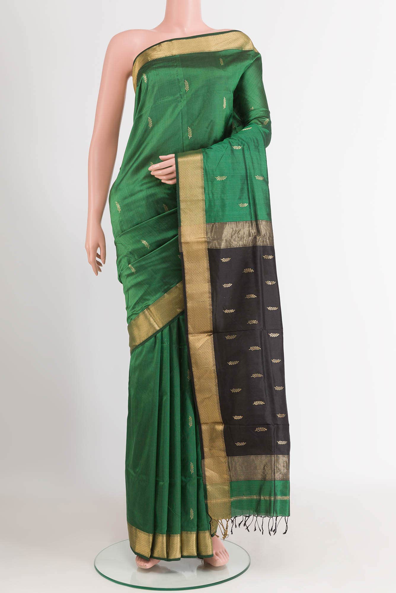 Green Maheshwari Silk Saree