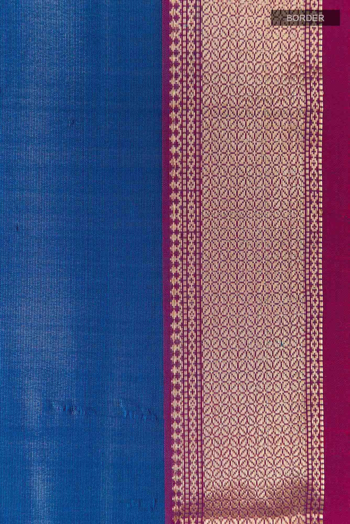 Royal Blue Maheshwari Silk Saree