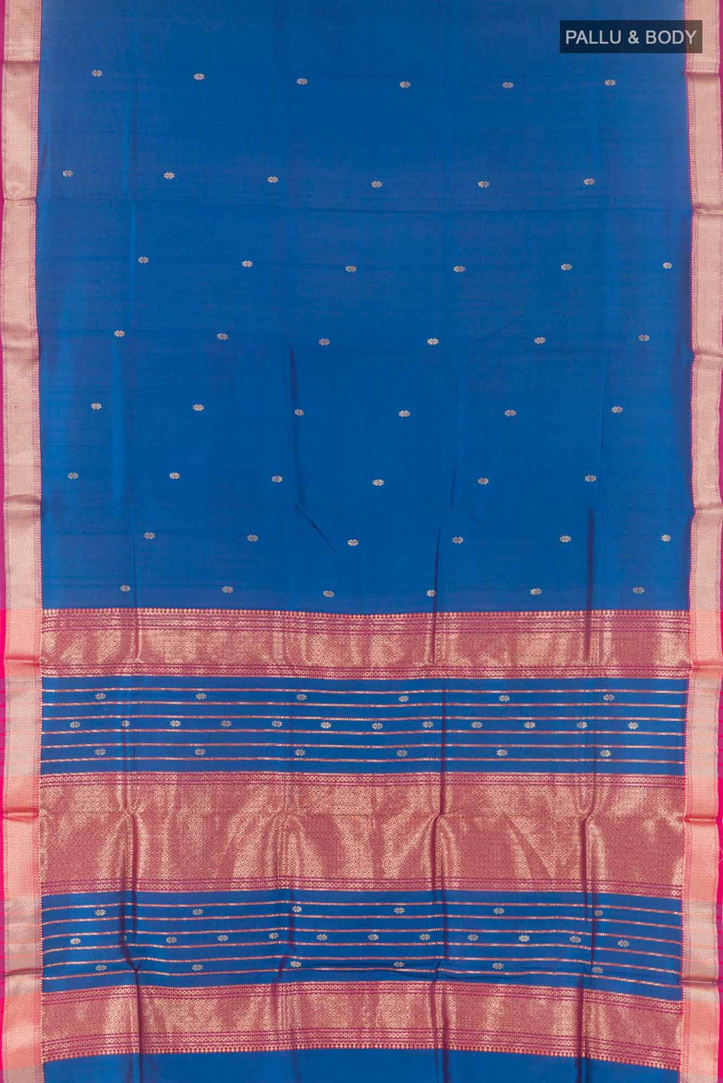 Royal Blue Maheshwari Silk Saree
