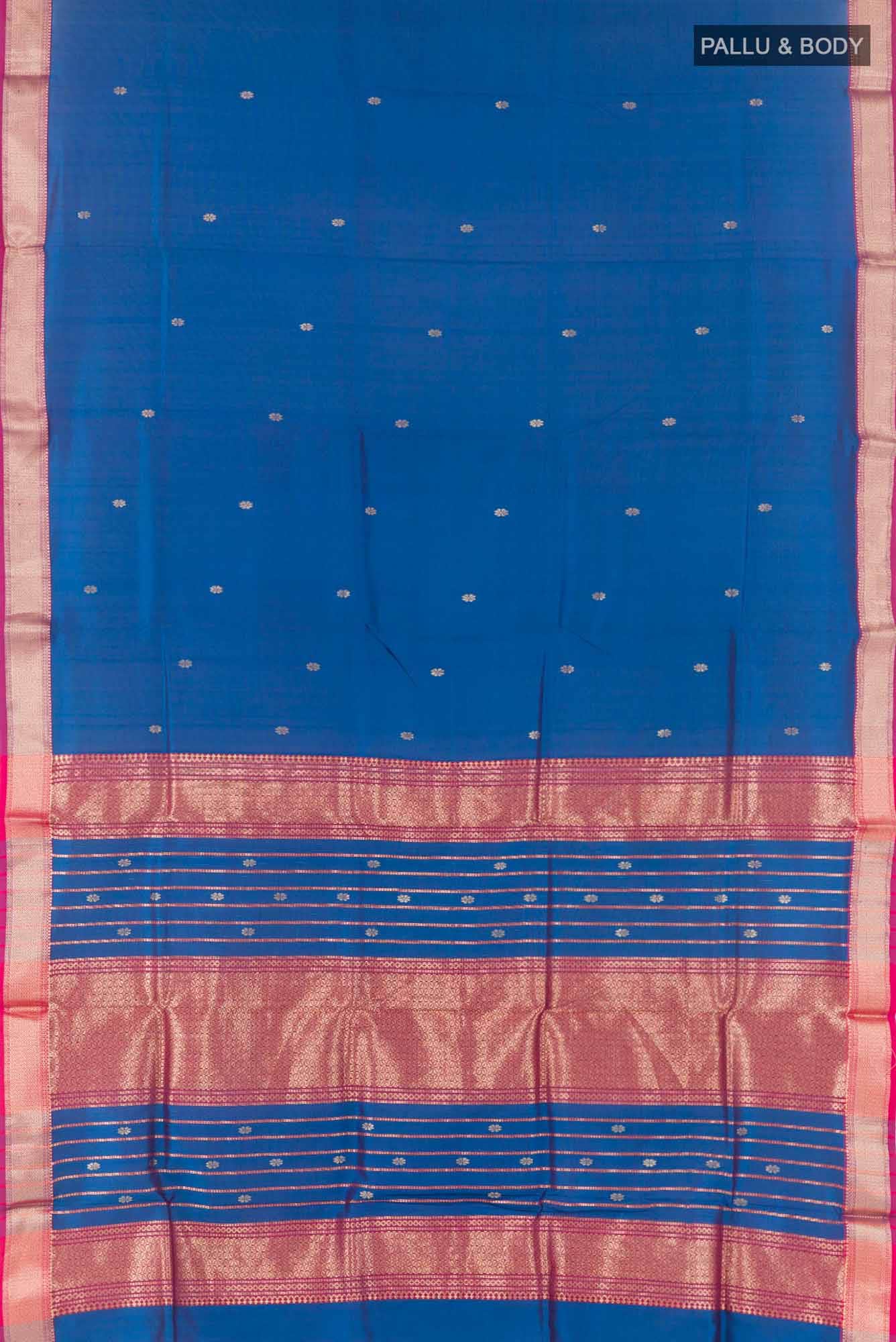 Royal Blue Maheshwari Silk Saree