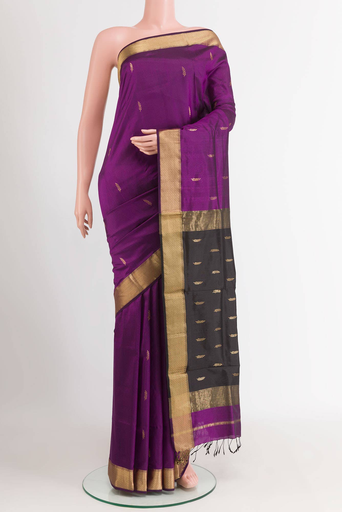 Purple Maheshwari Silk Saree