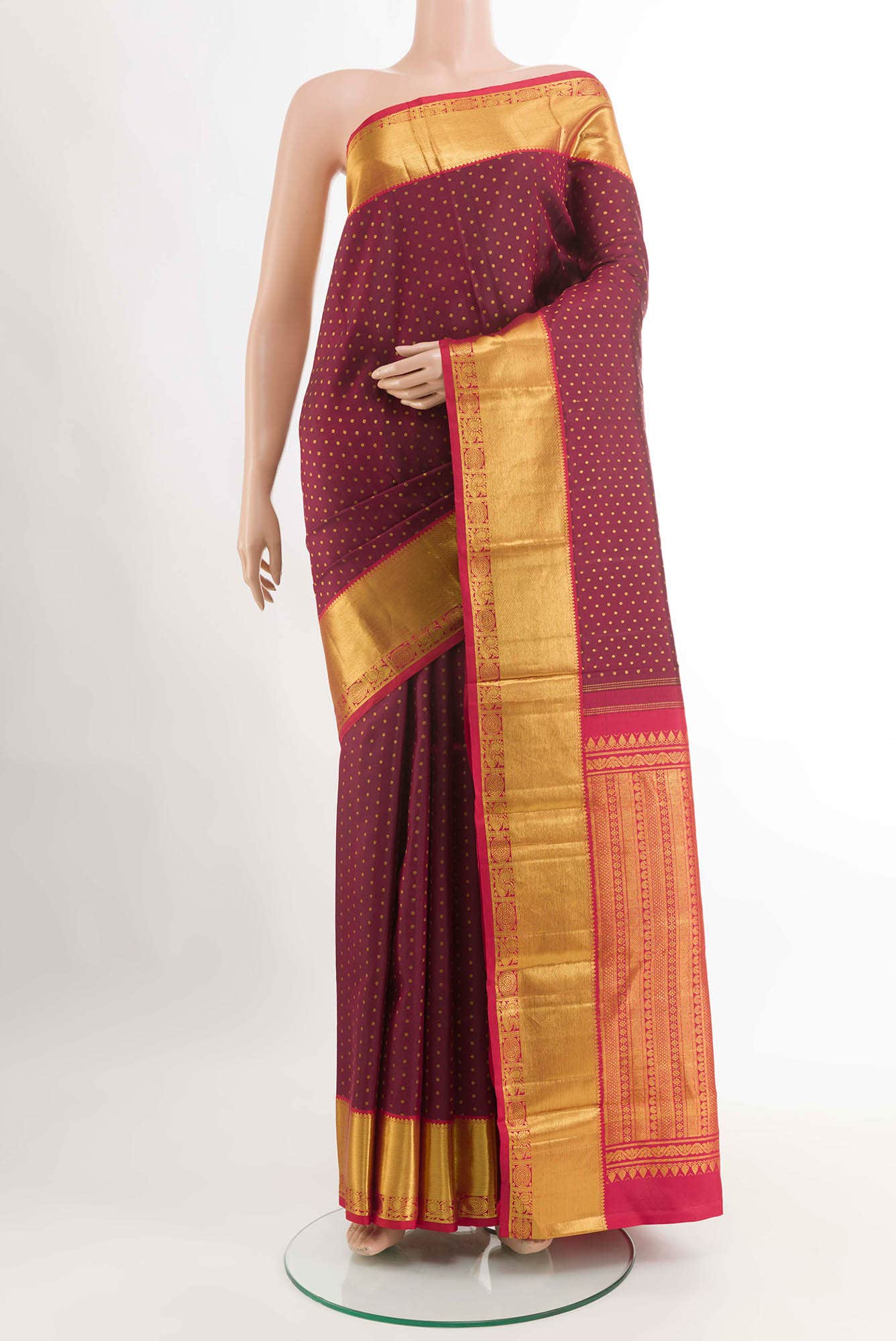 Maroon Kanchipuram Silk Saree