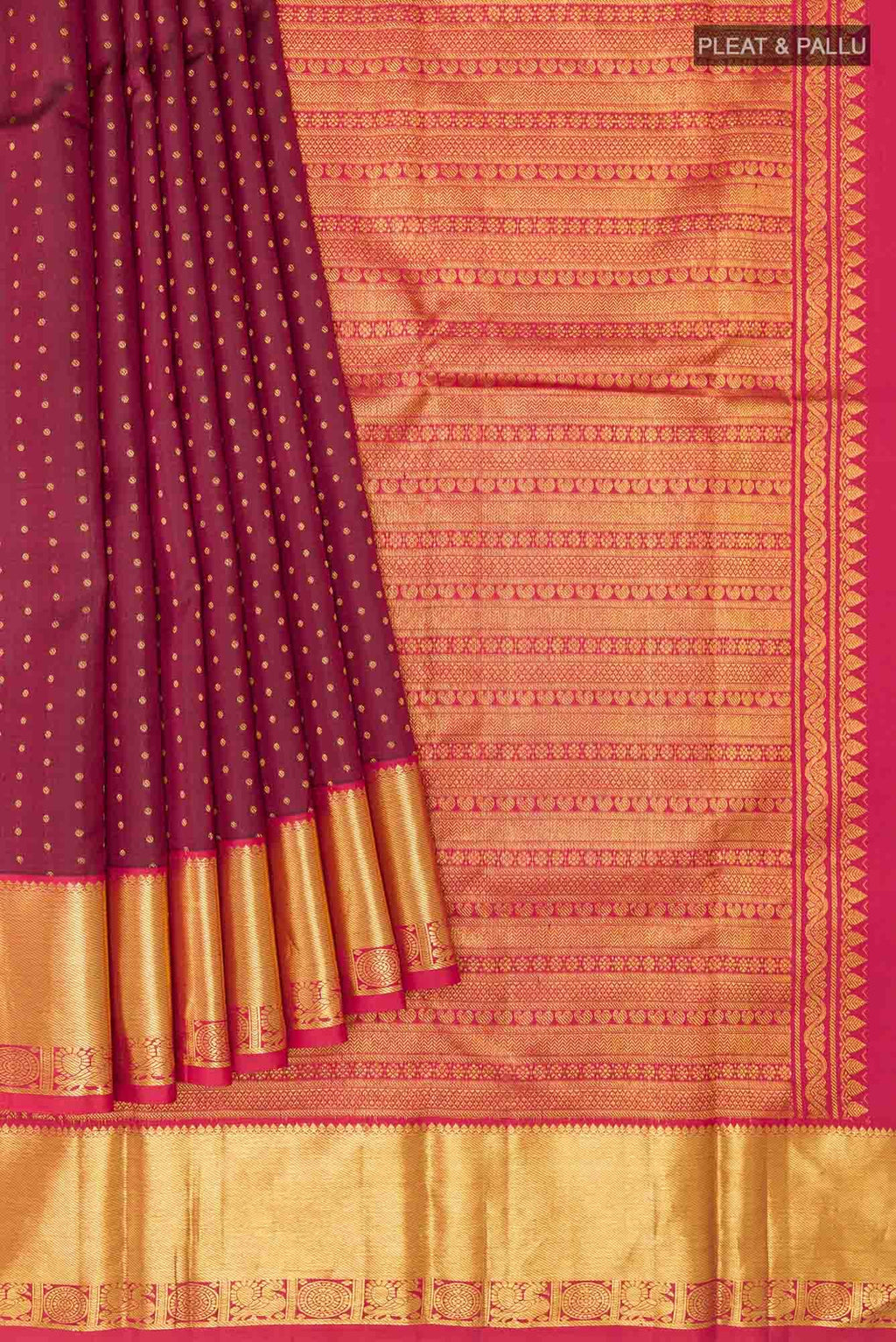Maroon Kanchipuram Silk Saree