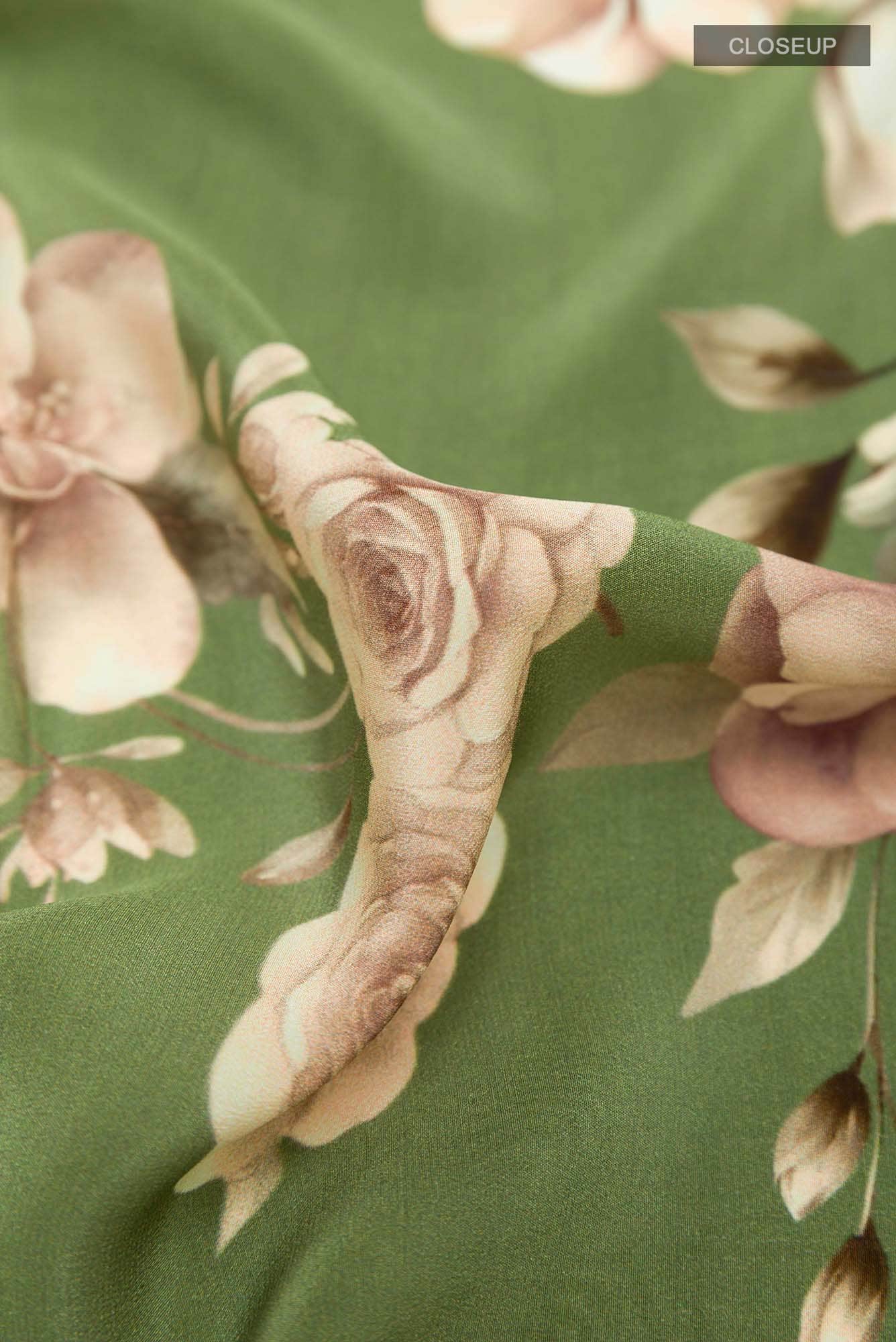 Green Crepe Saree
