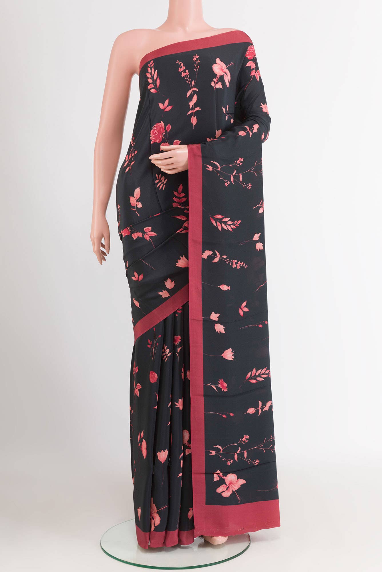 Black Crepe Saree