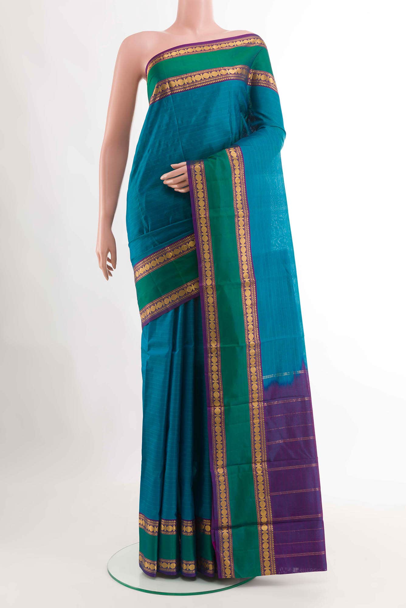 Blue Kanchipuram Silk Saree