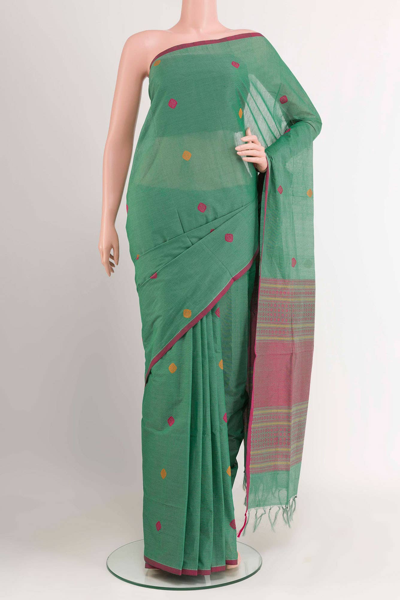 Green Coimbatore Cotton Saree
