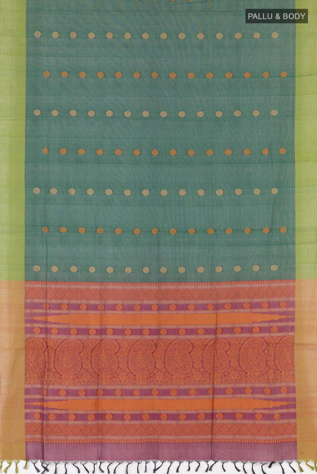 Green Coimbatore Cotton Saree