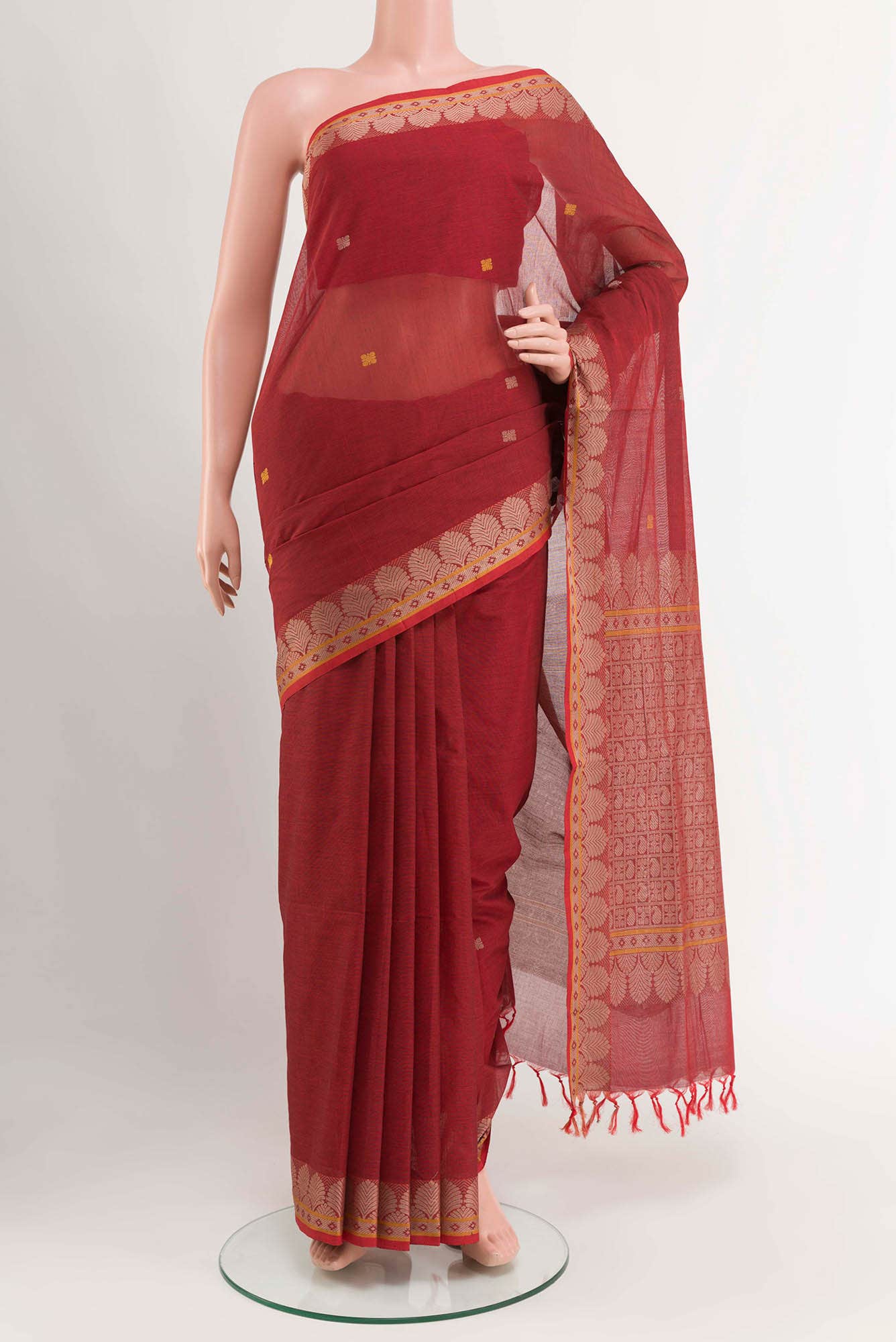 Maroon Coimbatore Cotton Saree