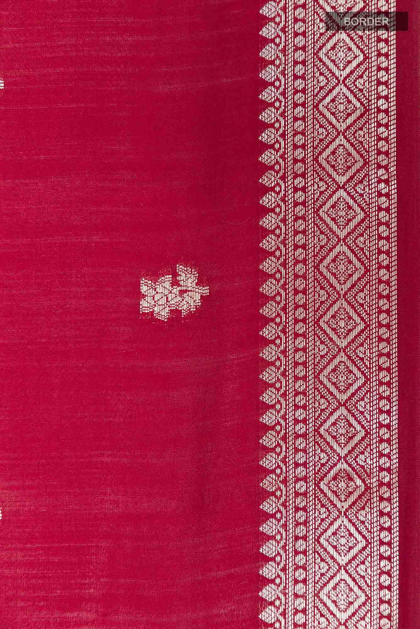 Maroon Tussar Silk Saree