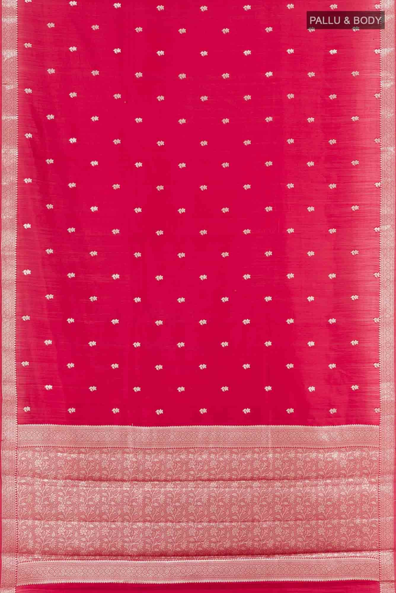 Maroon Tussar Silk Saree
