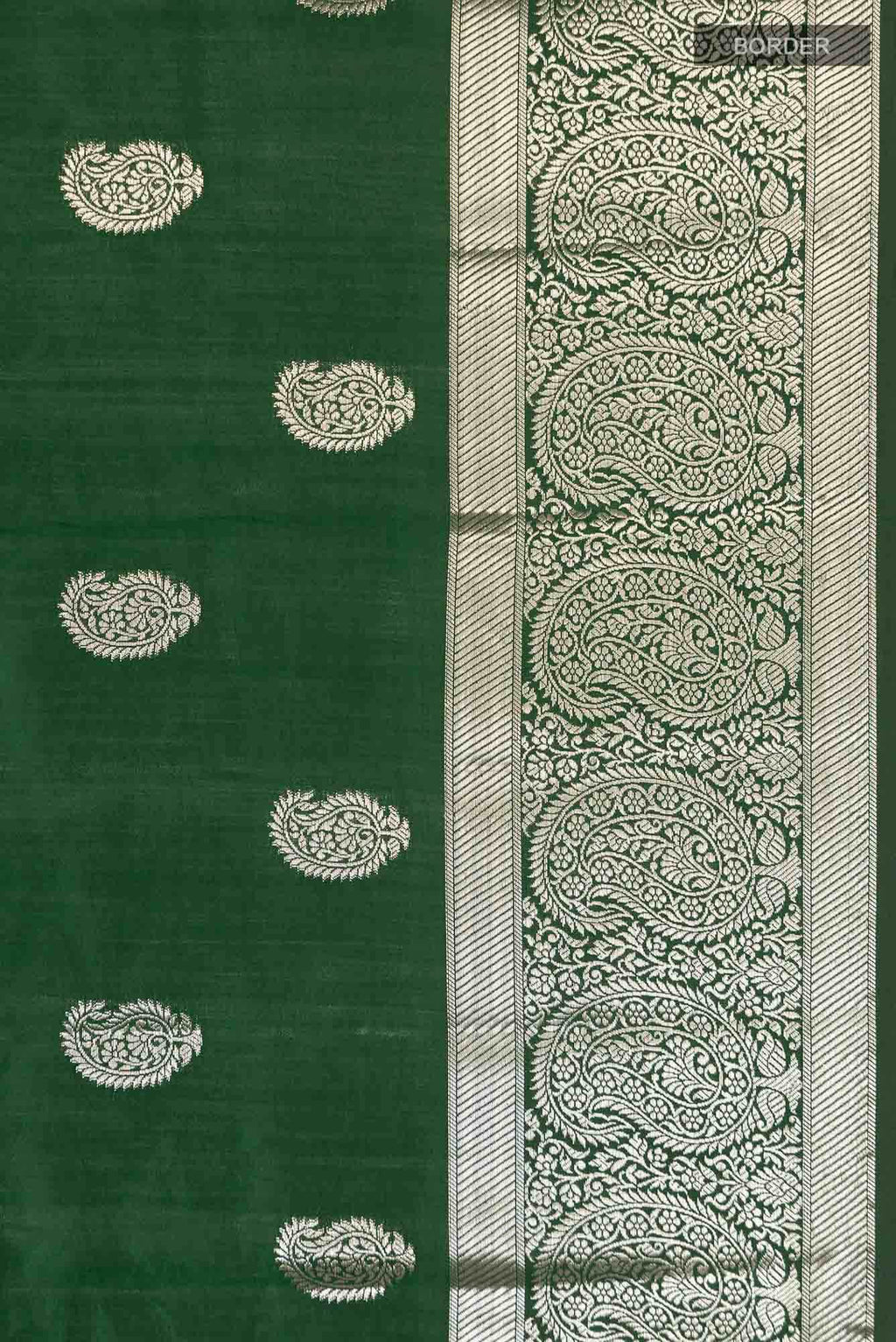 Green Banarasi Raw Silk Saree