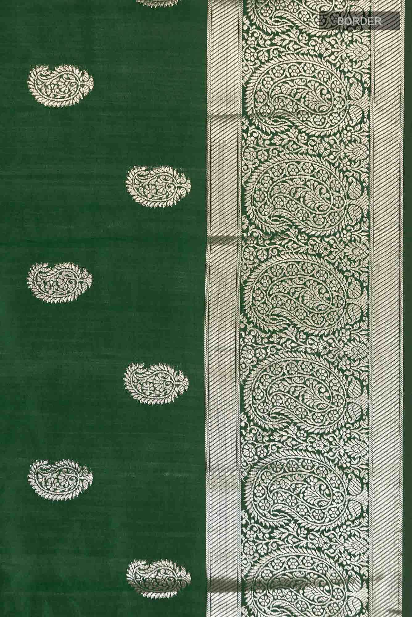 Green Banarasi Raw Silk Saree