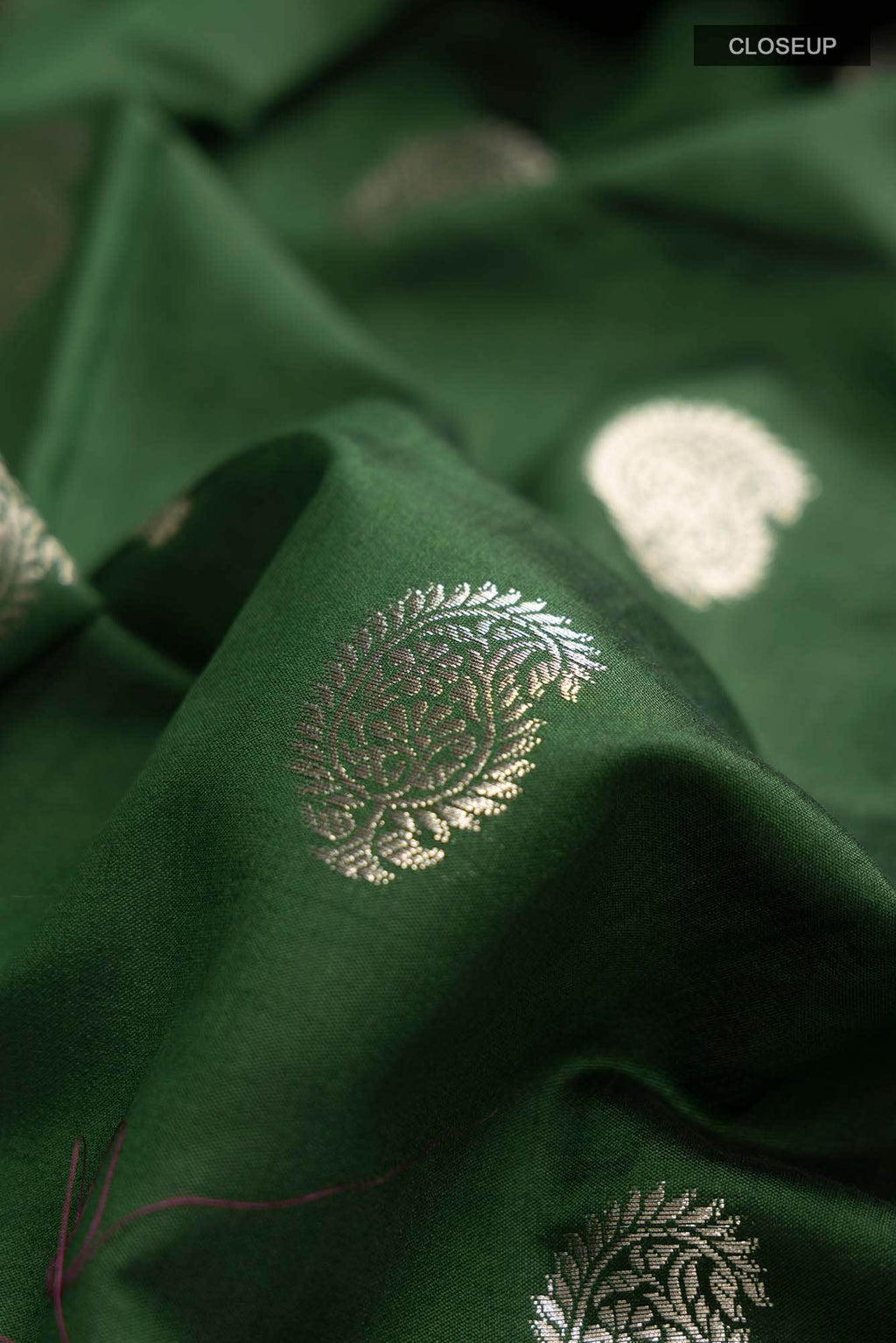 Green Banarasi Raw Silk Saree