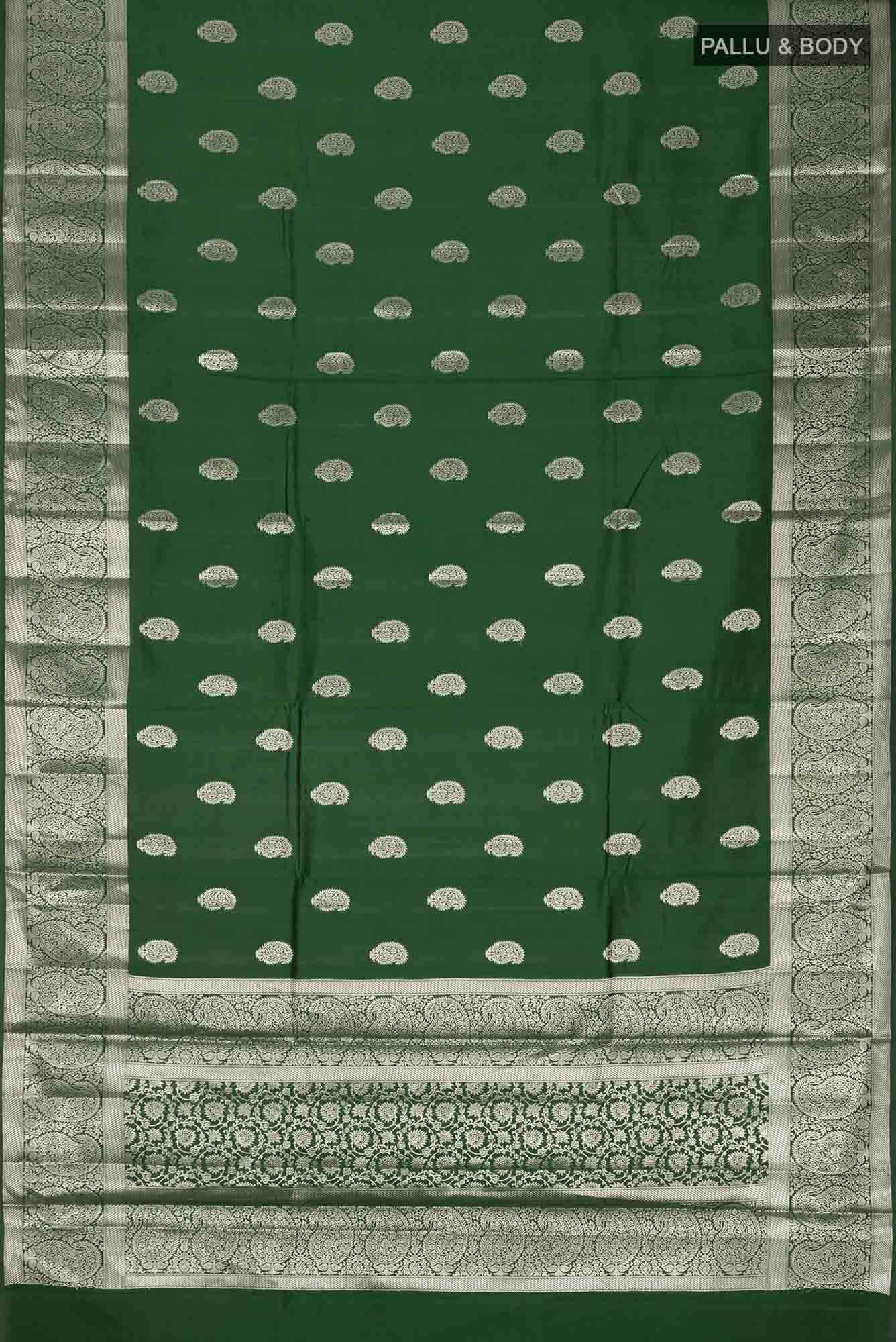 Green Banarasi Raw Silk Saree