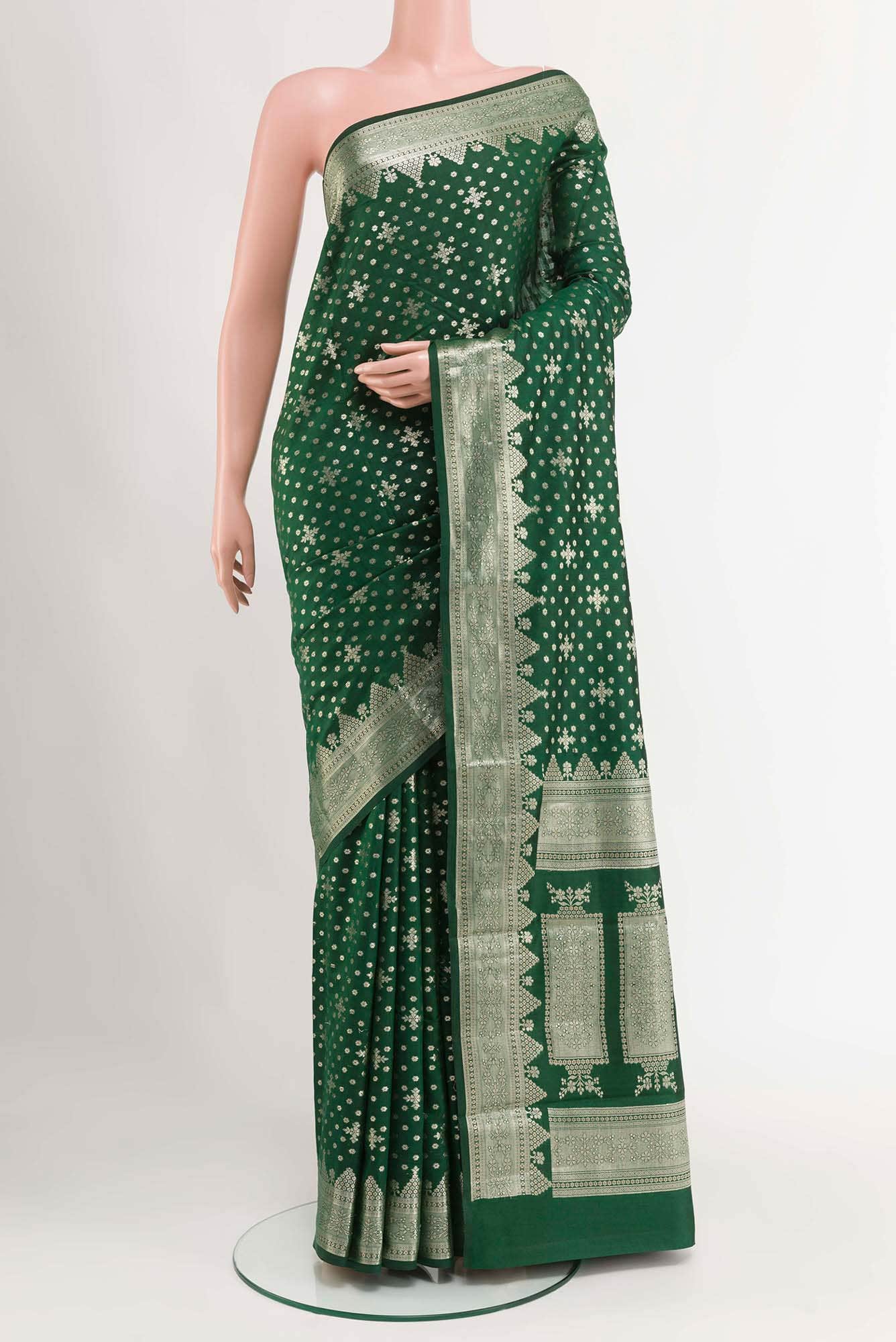 Green Tussar Silk Saree