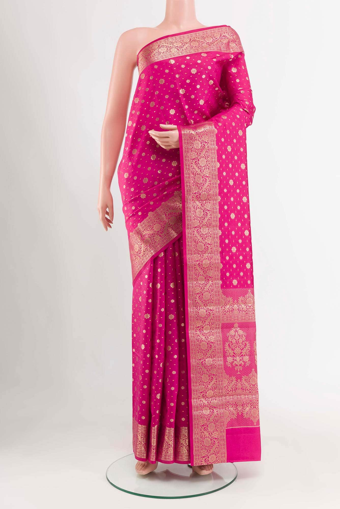 Magenta Tussar Saree