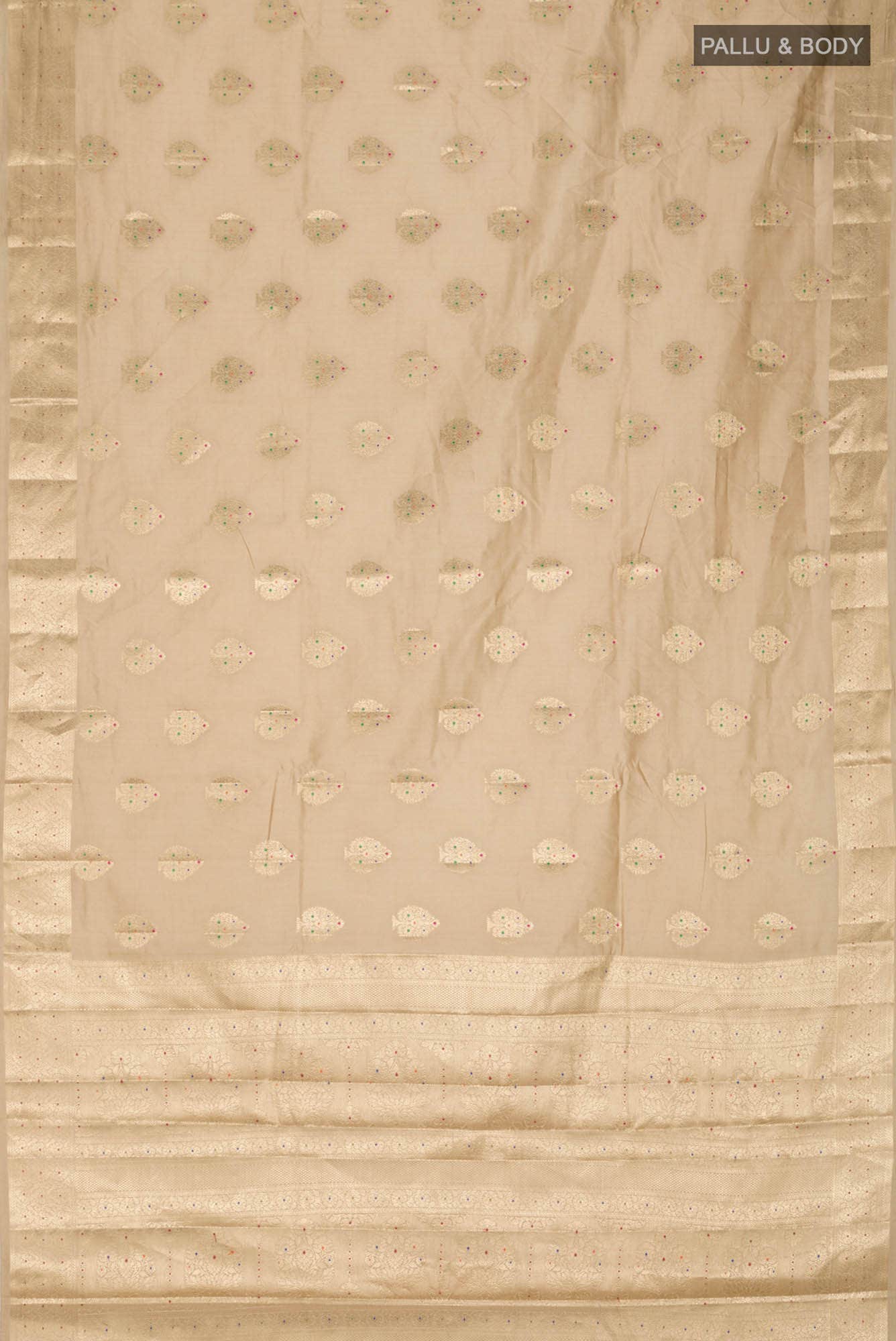 Beige Banarasi Raw Silk Saree
