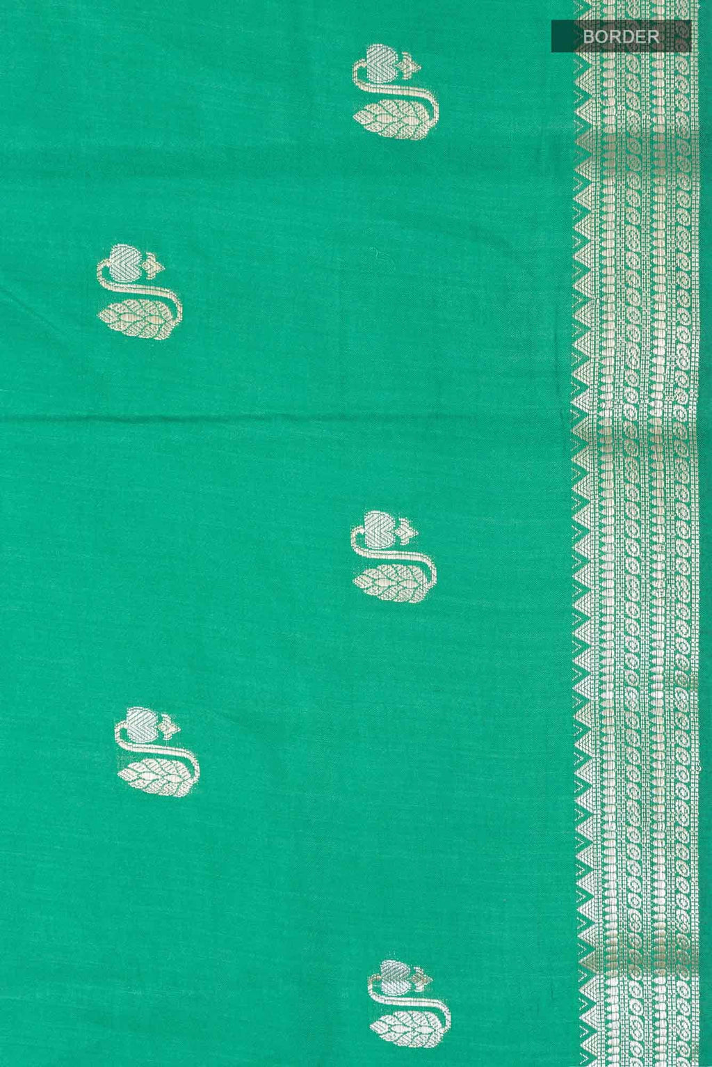 Green Banarasi Raw Silk Saree