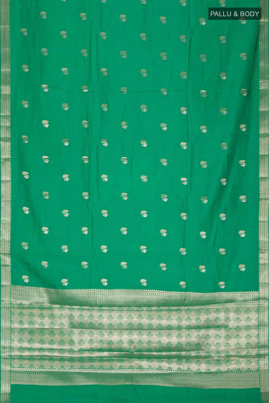 Green Banarasi Raw Silk Saree