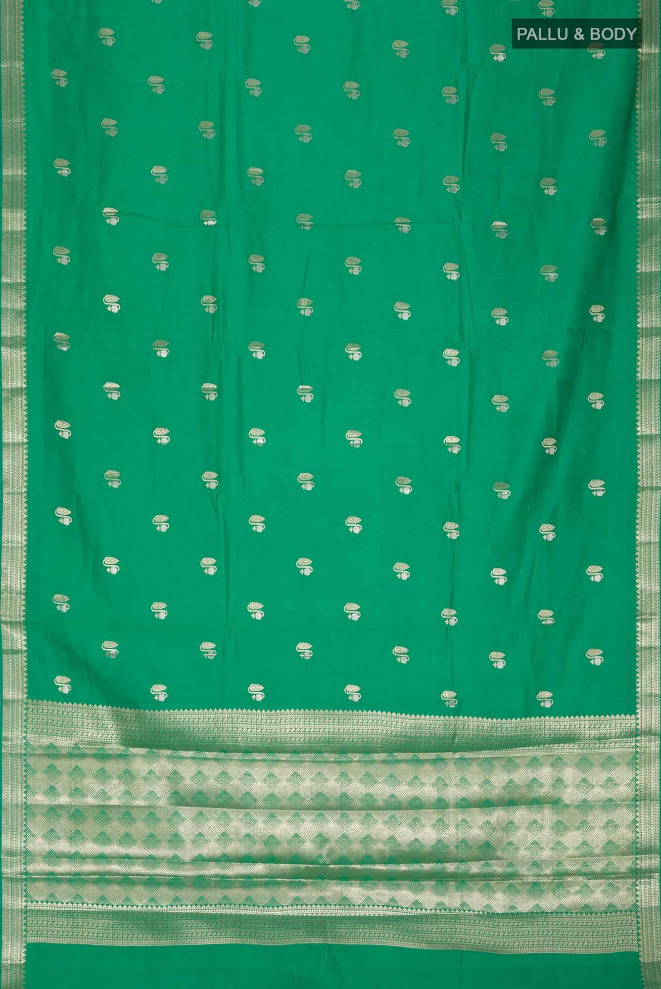 Green Banarasi Raw Silk Saree